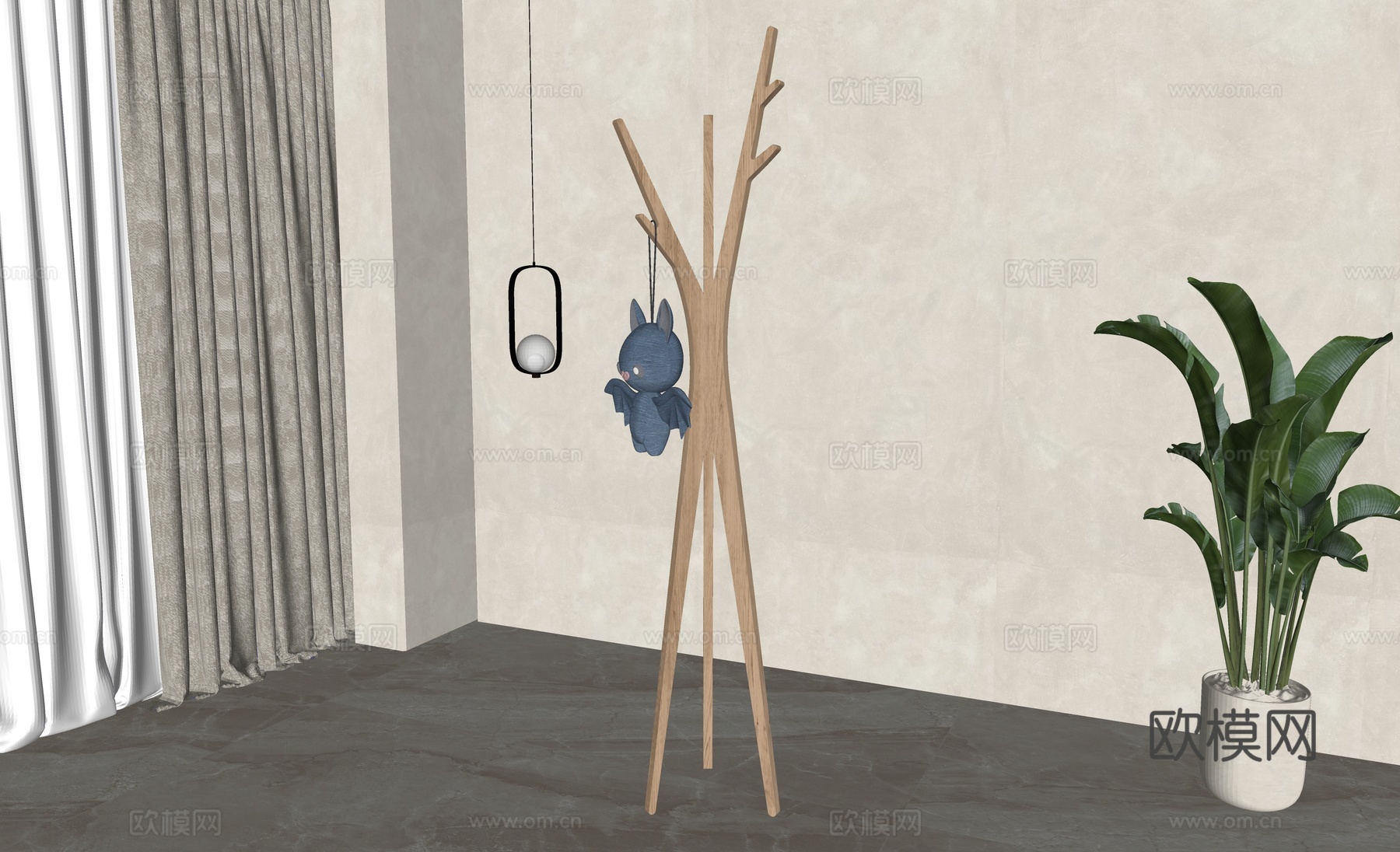 现代儿童衣架su模型