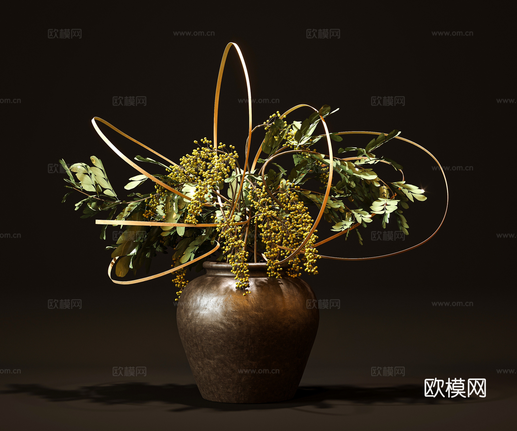 花瓶花艺插花干支3d模型