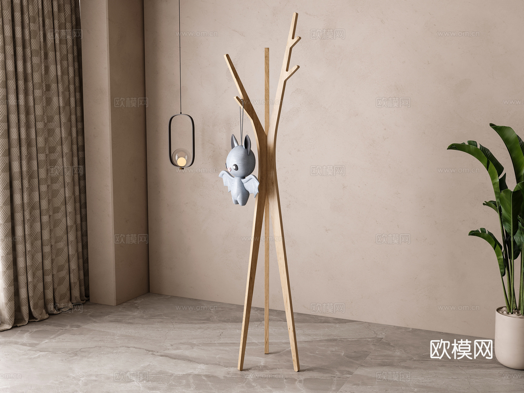 现代儿童衣架su模型