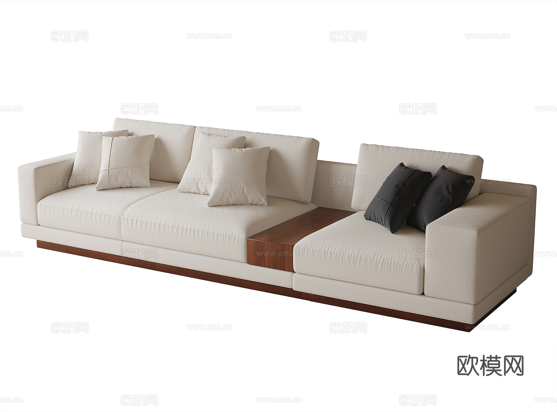 现代三人位沙发 多人沙发su模型
