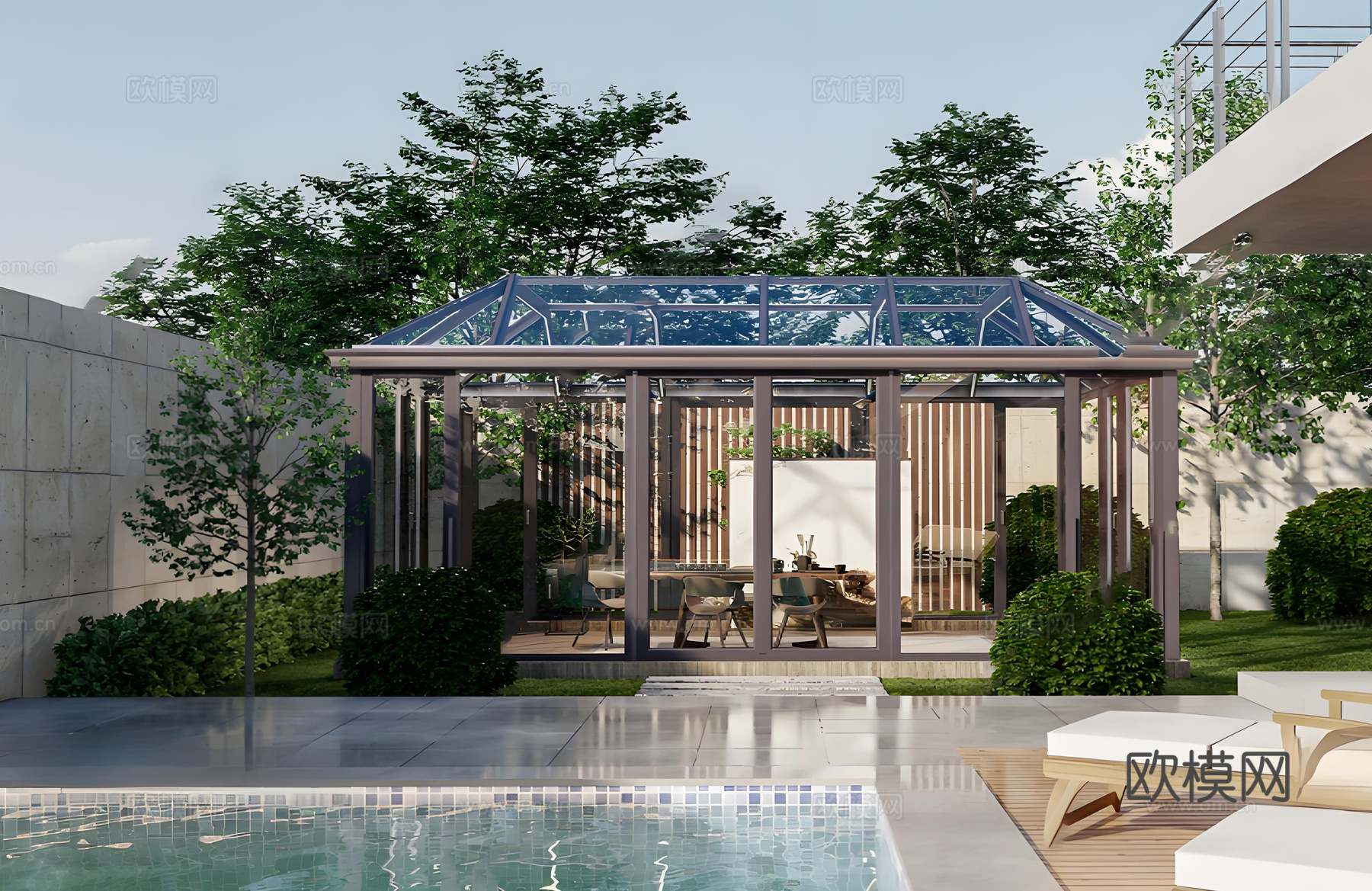 户外阳光房su模型