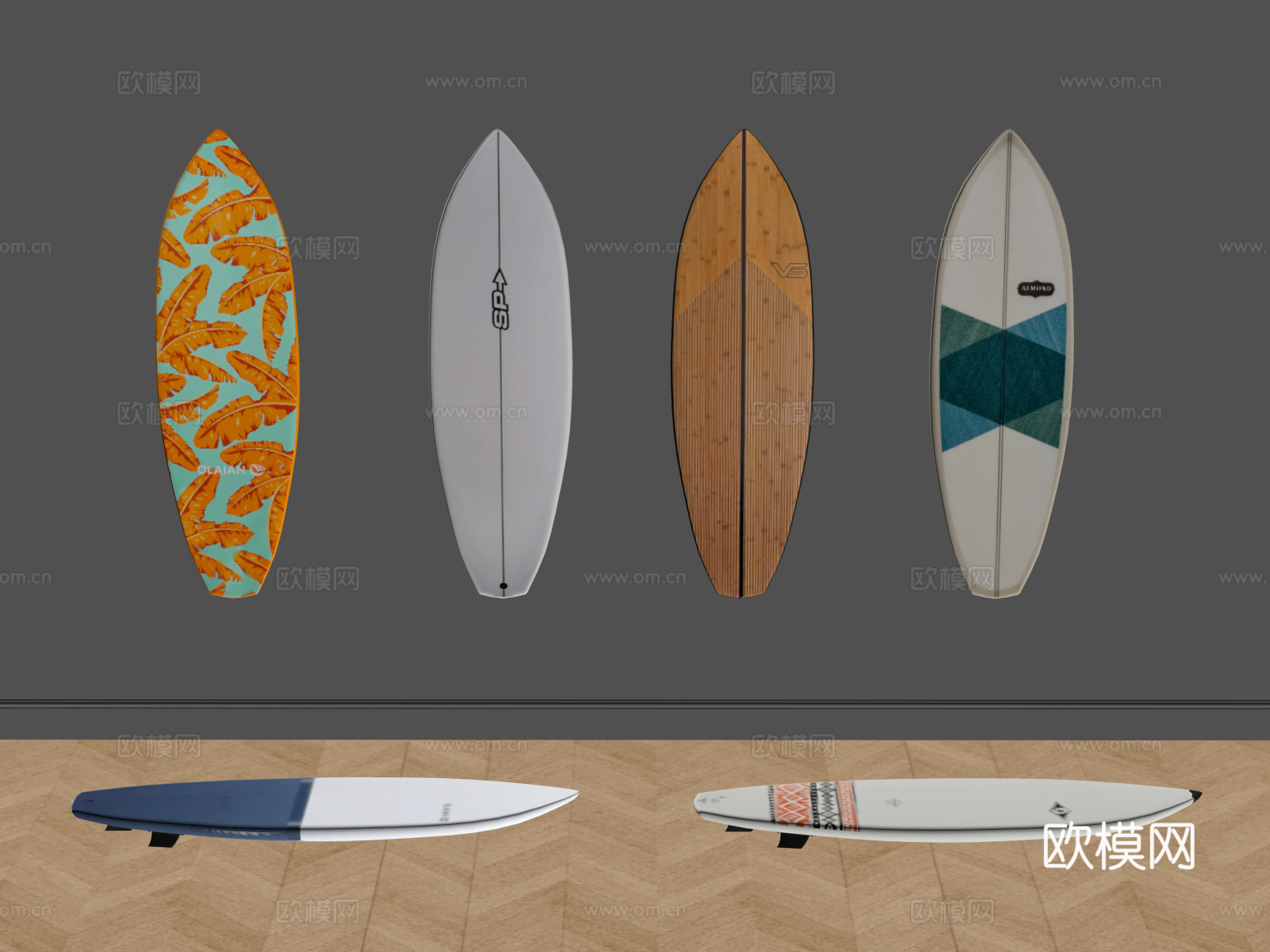冲浪板 现代冲浪板su模型下载（渲染图2）
