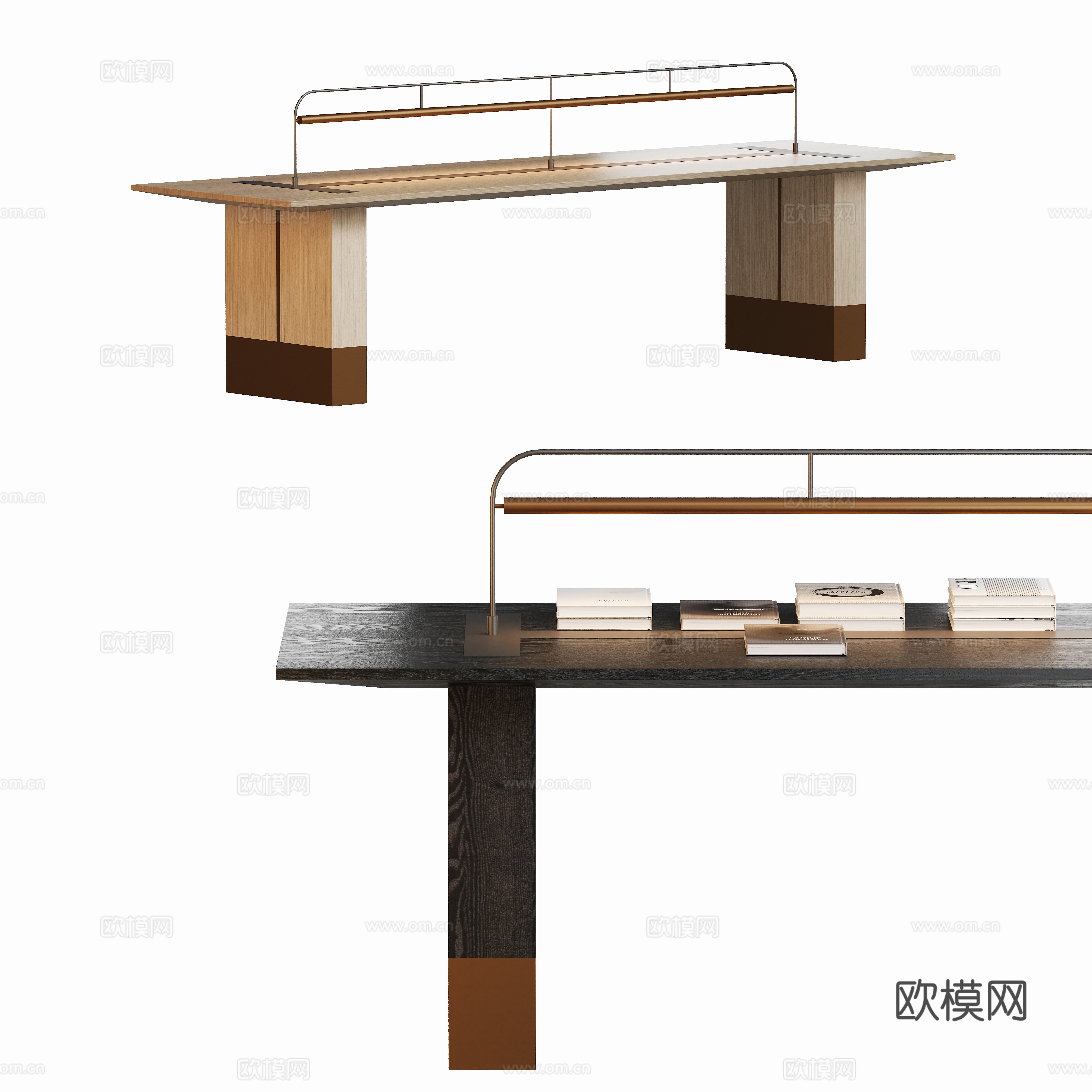 现代售楼部大板桌长桌 书桌3d模型