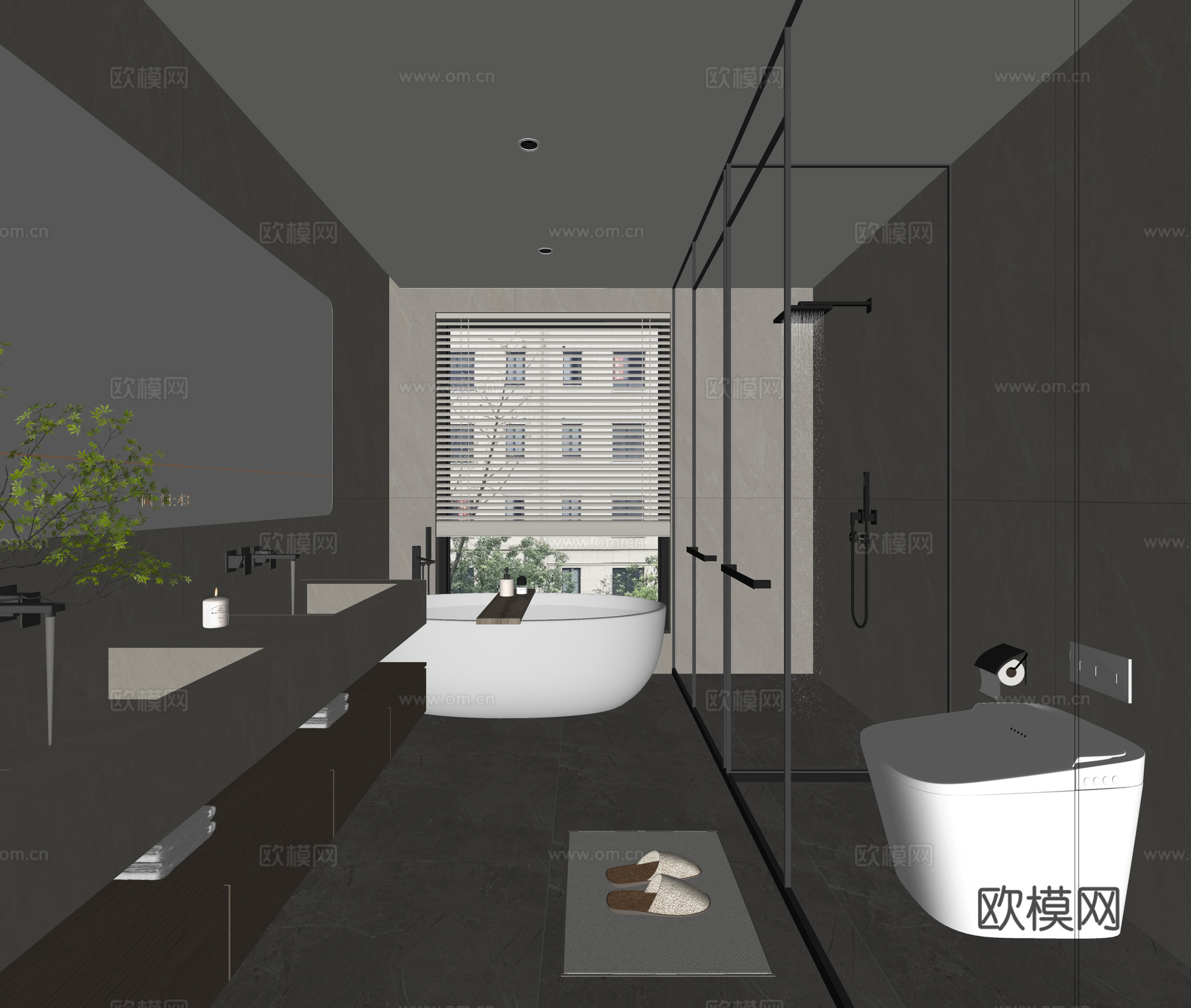 意式卫生间su模型