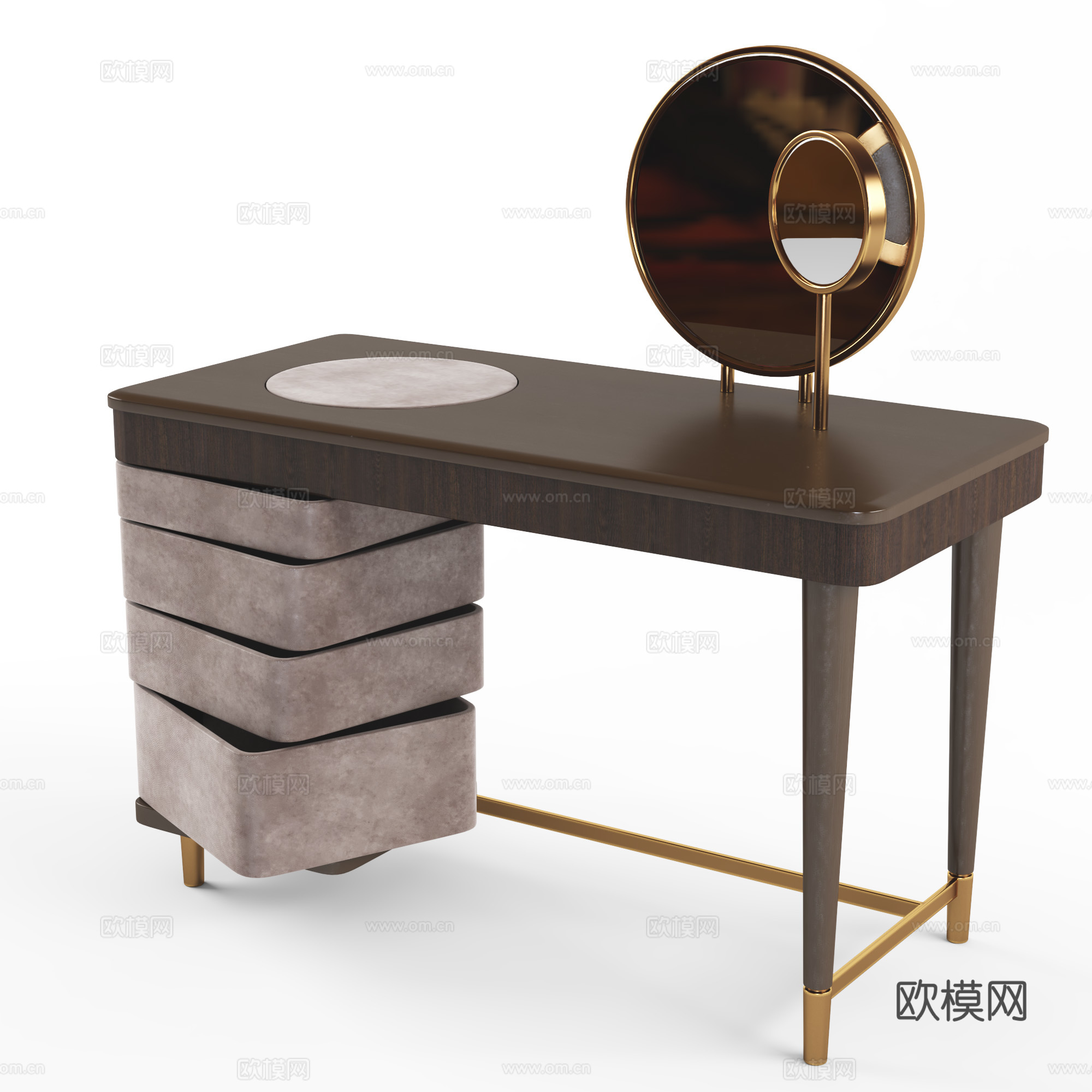 新中式轻奢梳妆台3d模型