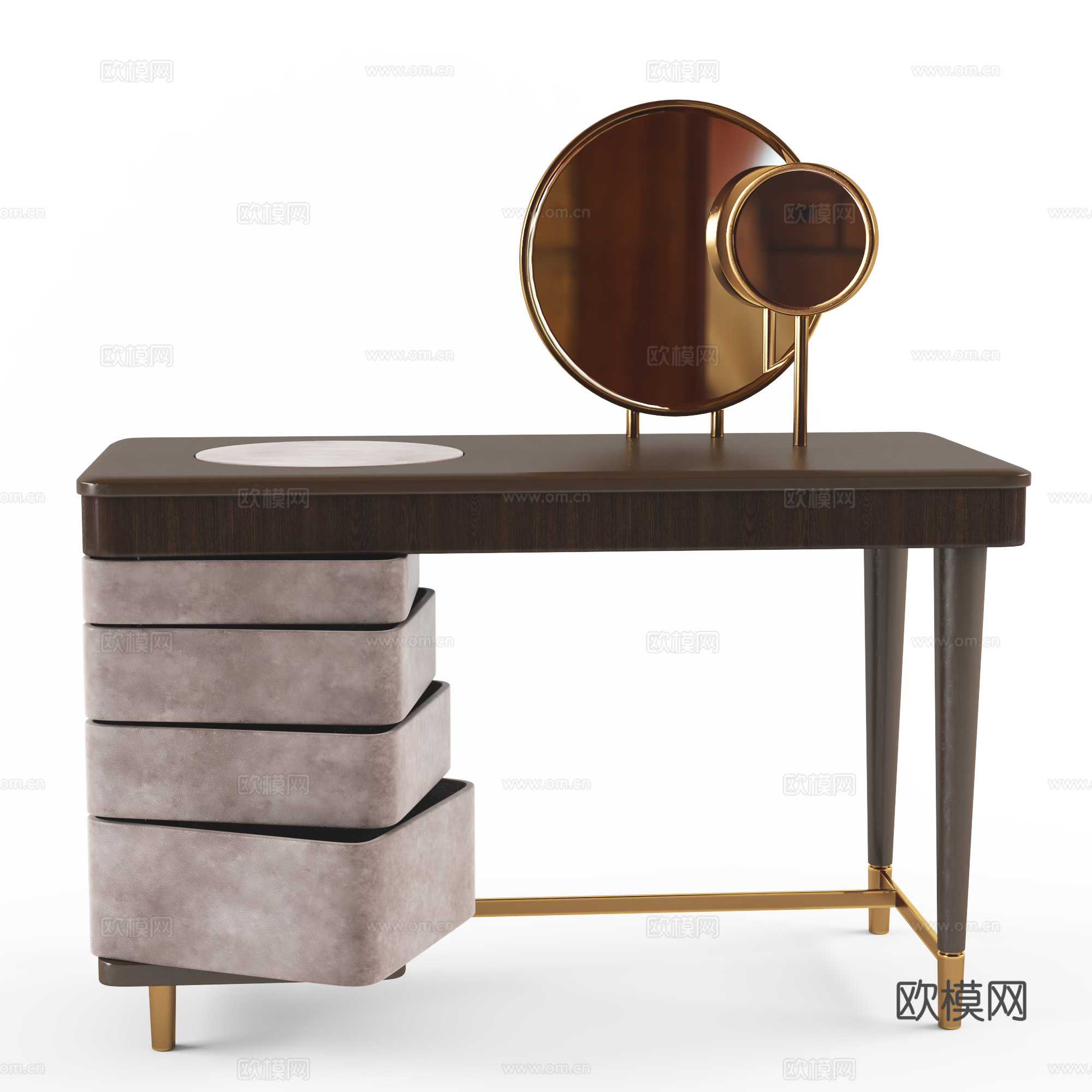 新中式轻奢梳妆台3d模型