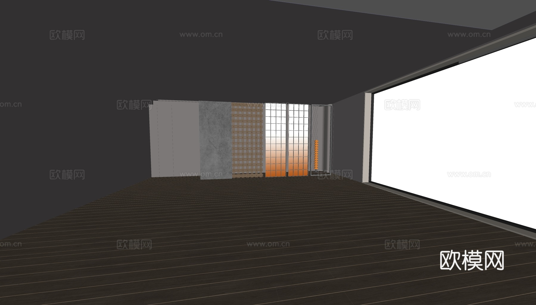 玻璃隔断玻璃砖 金属隔断 艺术水泥隔断 长虹玻璃隔断 木格栅su模型