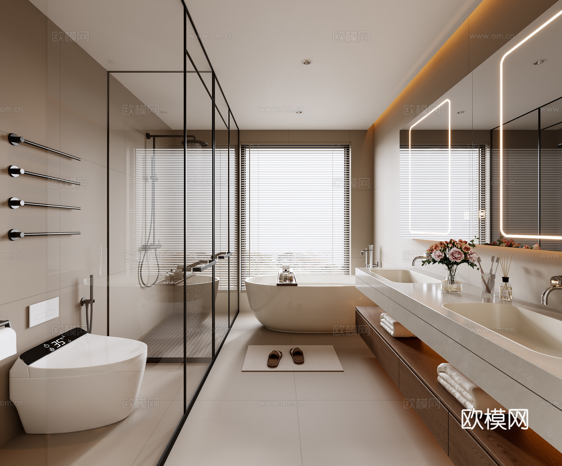 中古风卫生间3d模型