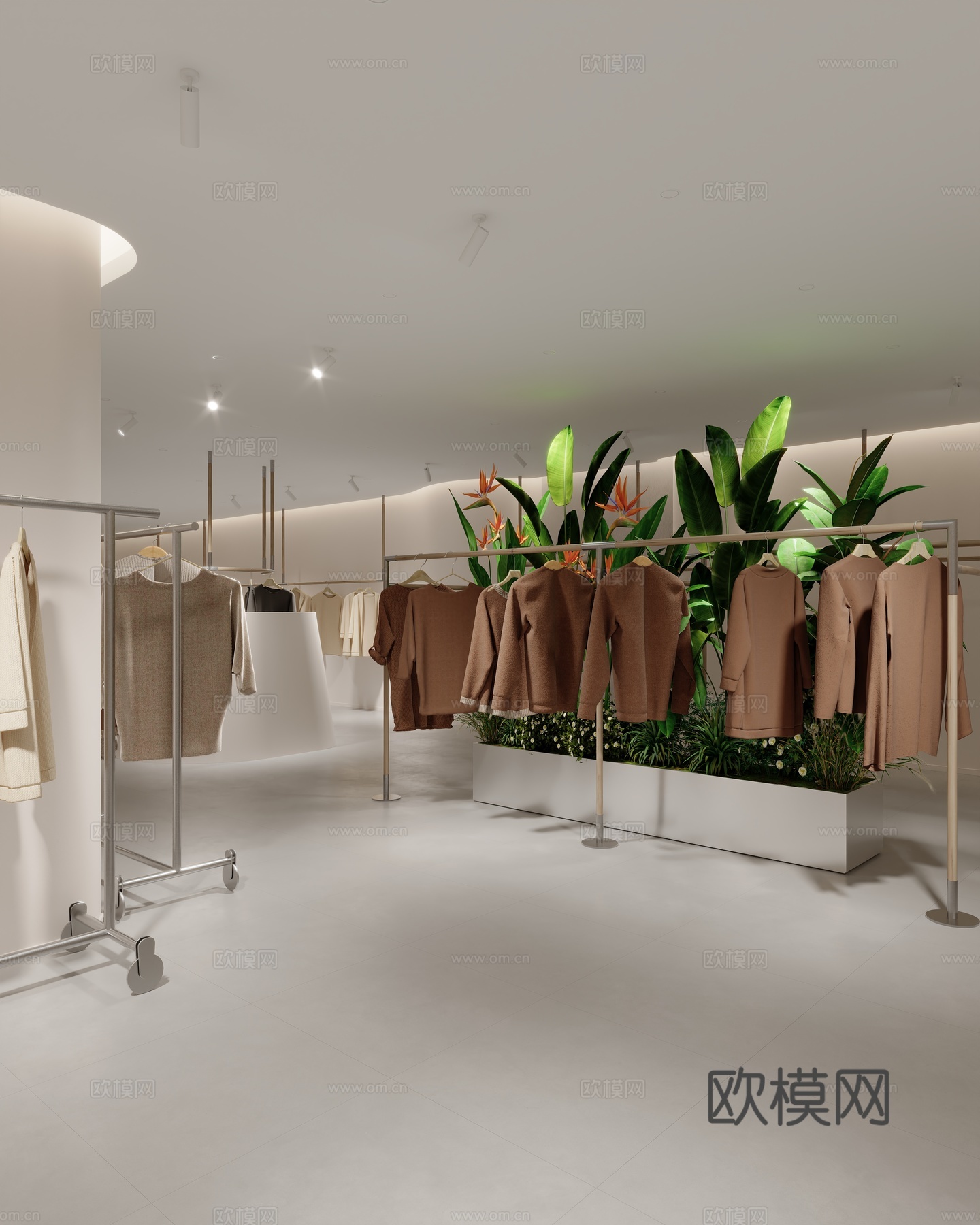 现代女装精品服装店3d模型