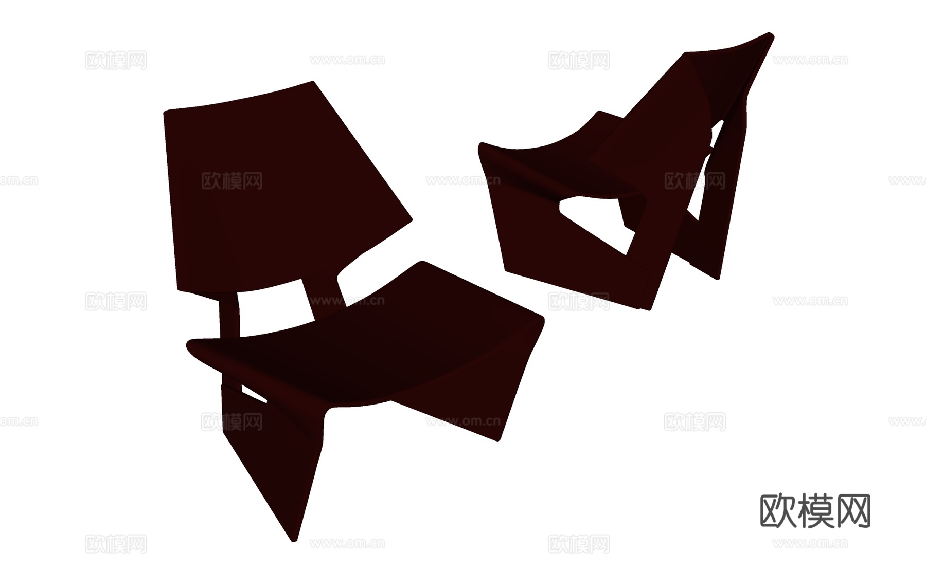休闲椅靠背椅  餐椅单人沙发  沙发椅阅读椅 靠背户外椅 亚su模型下载（渲染图2）