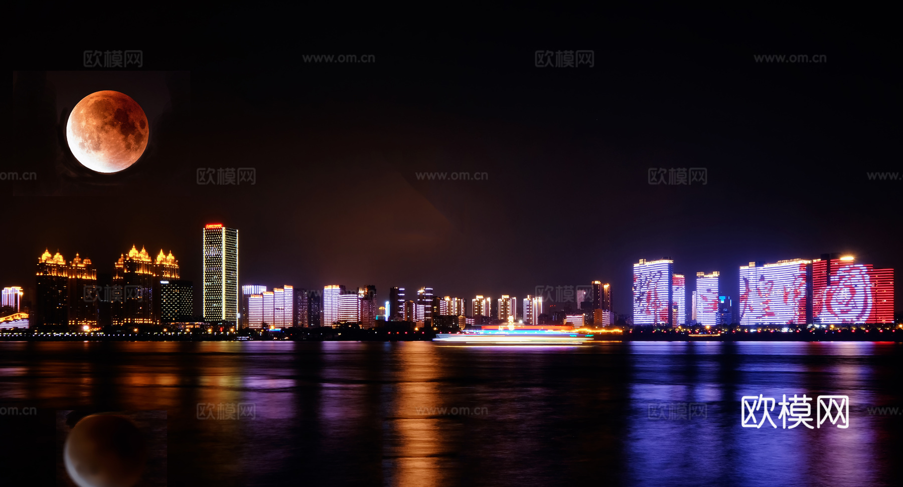 现代黑夜城市外景