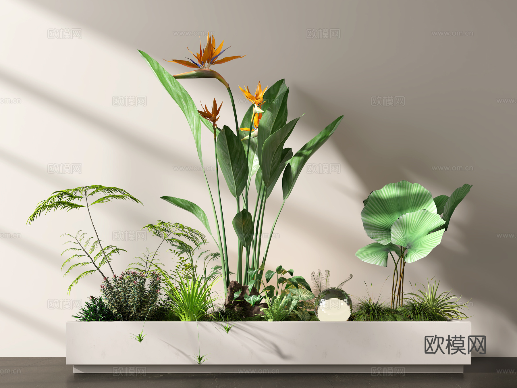 绿植 植物堆 植物组合 庭院景观 景观小品 室内景观 花坛花3d模型