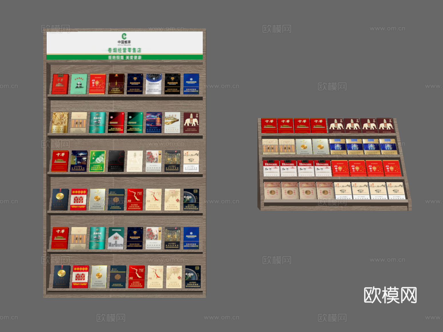 现代烟柜su模型下载（渲染图2）