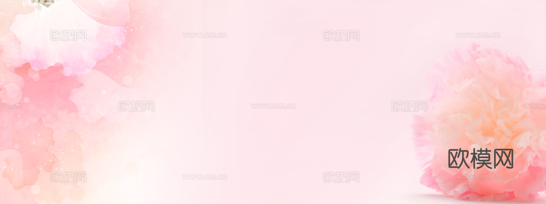 现代粉色康乃馨背景壁画