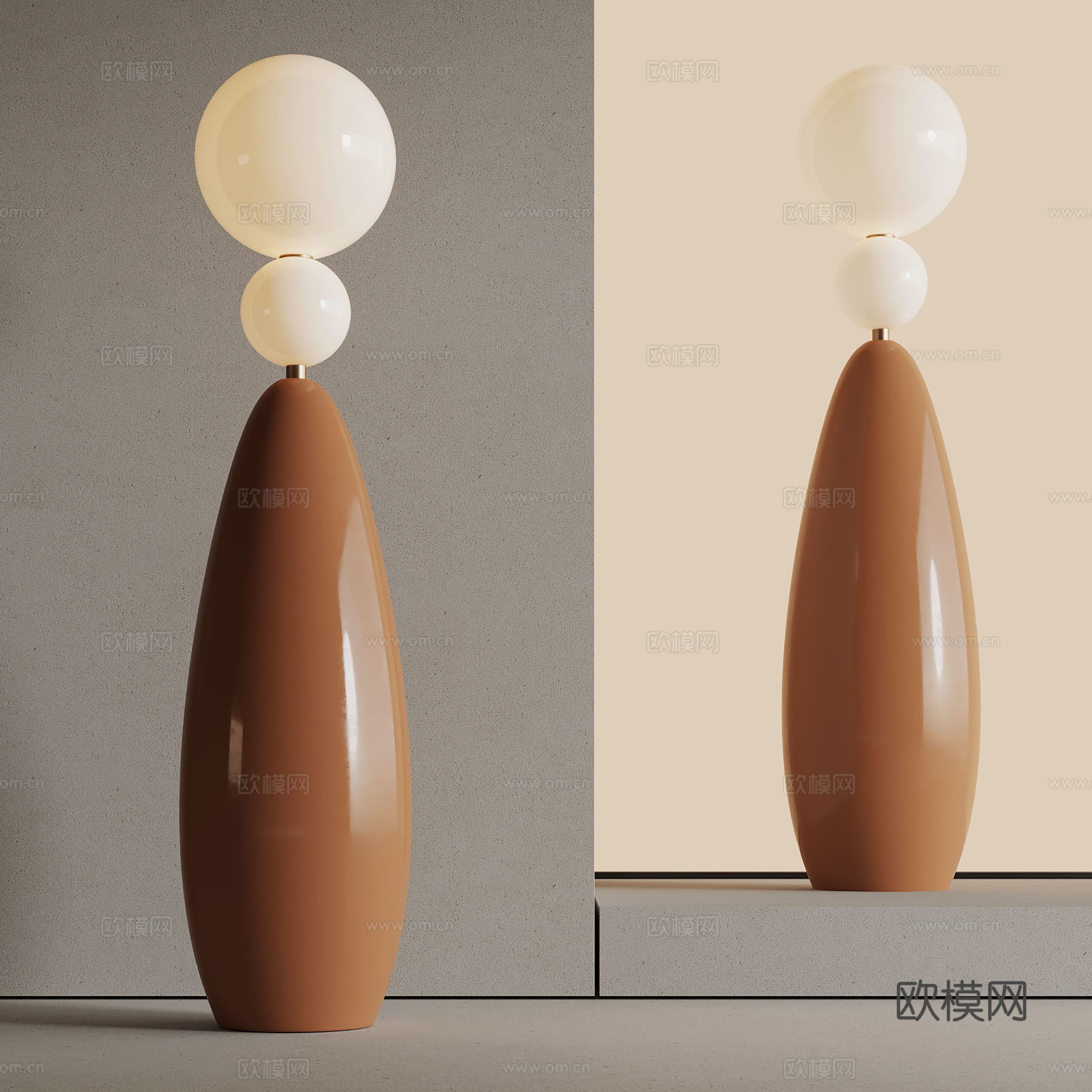 现代艺术落地灯su模型下载（渲染图1）