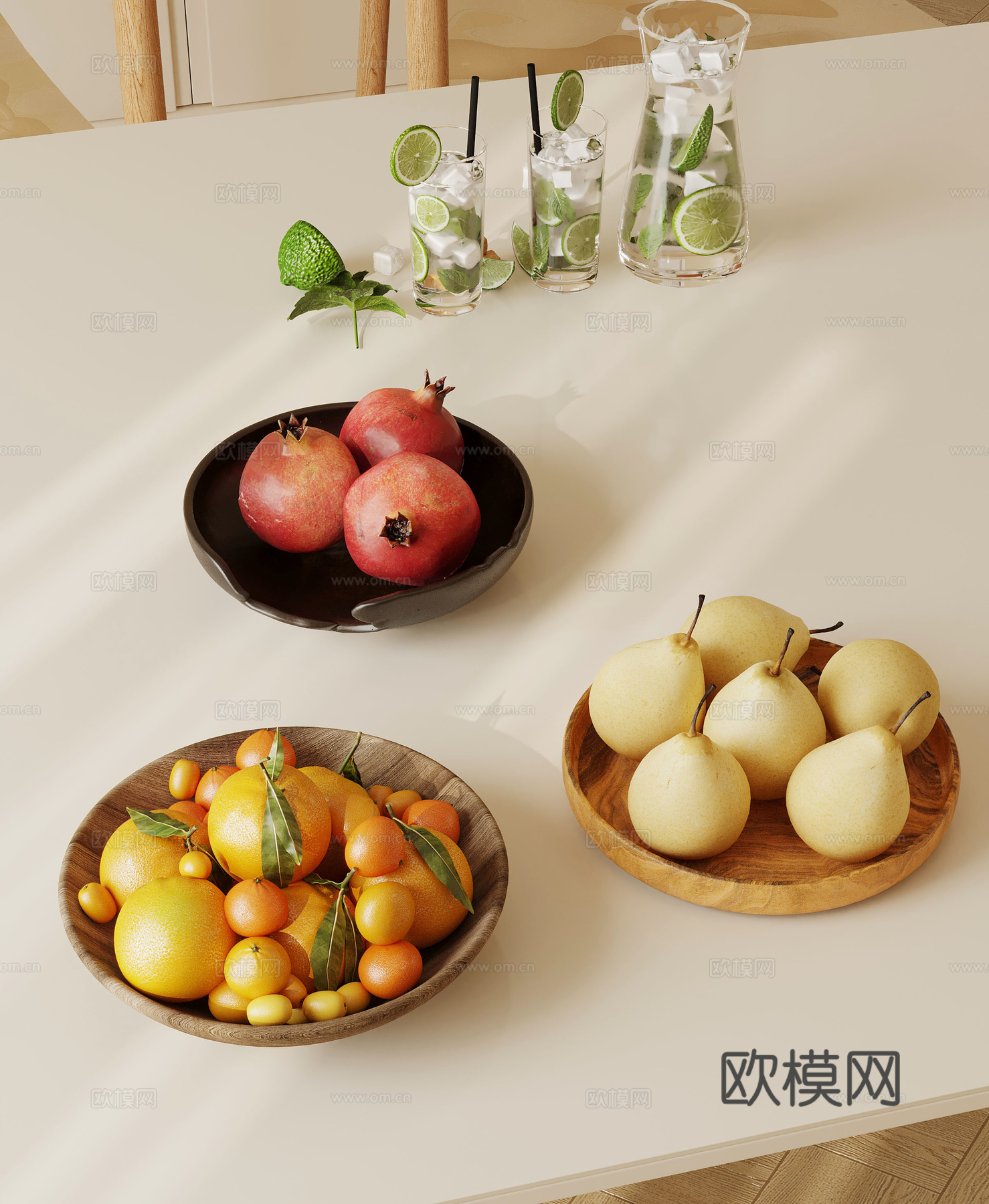 现代水果 杯子su模型