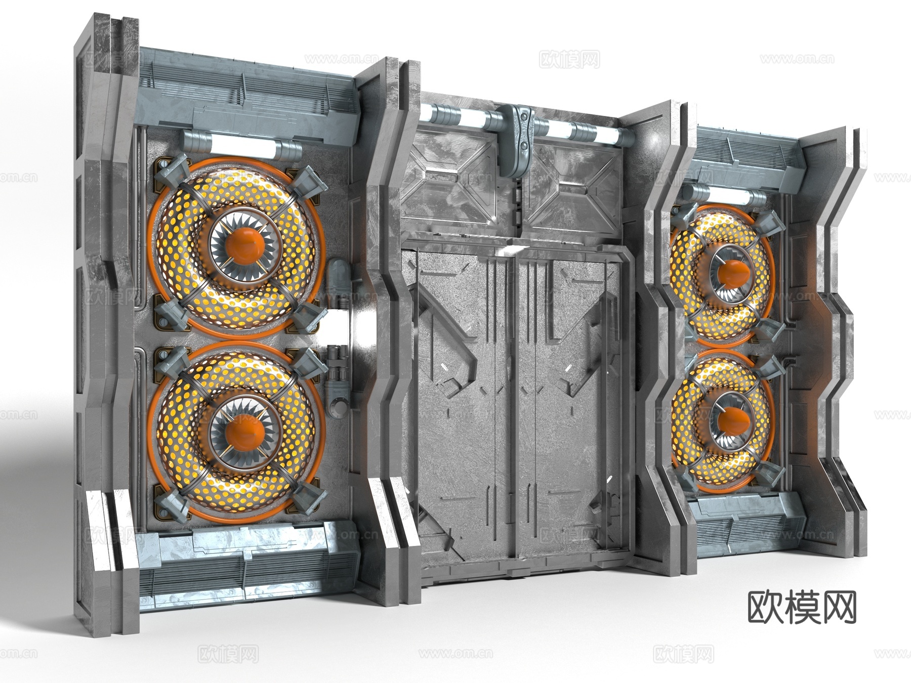 现代风格金属舱门3d模型