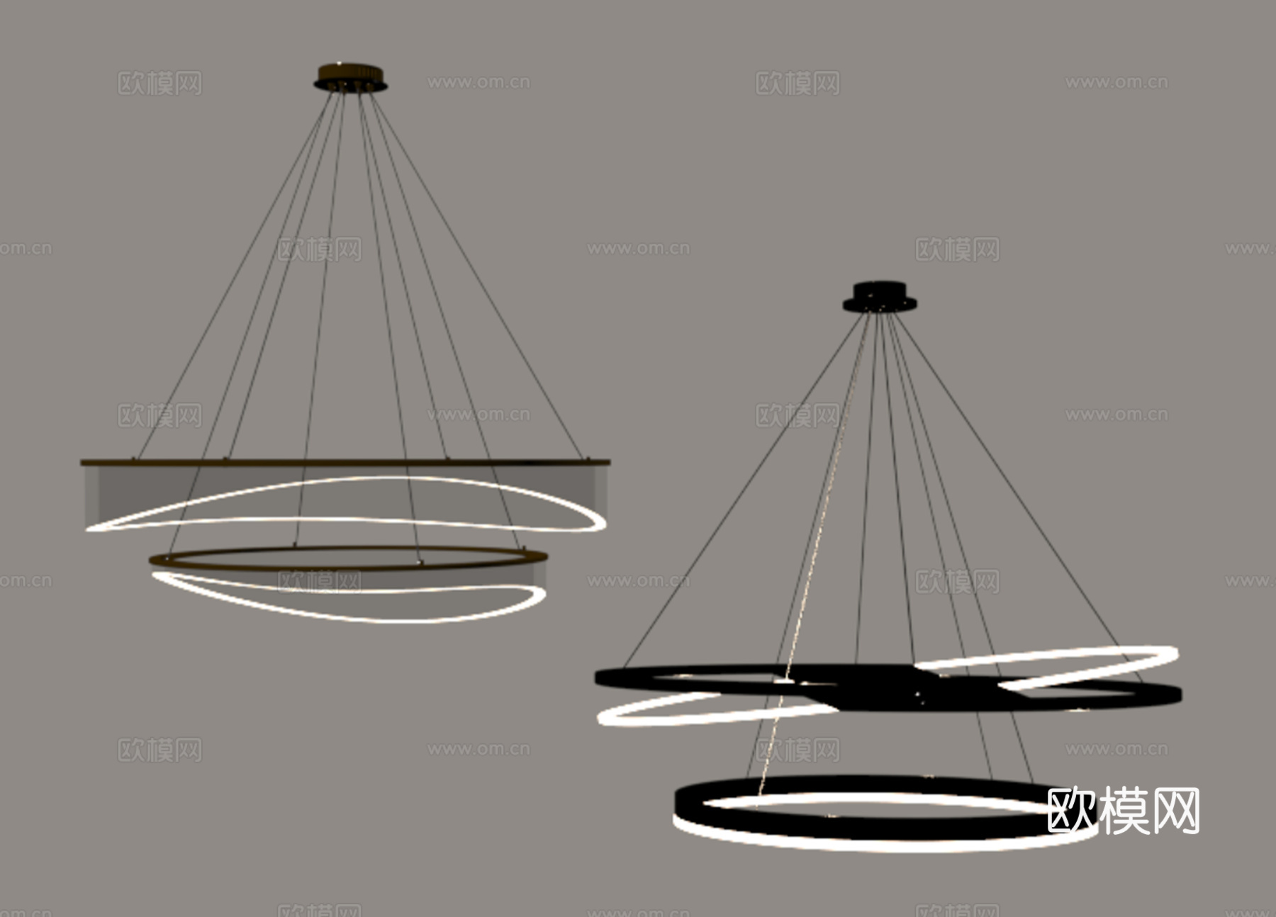 现代吊灯 金属吊灯 客厅吊灯 餐厅吊灯 卧室吊灯 吊灯组合su模型