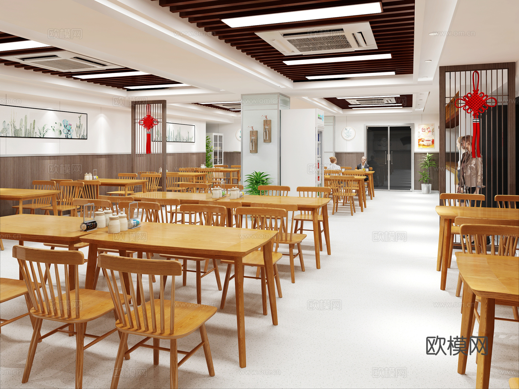 现代餐厅 员工食堂 餐饮门店 员工餐厅3d模型