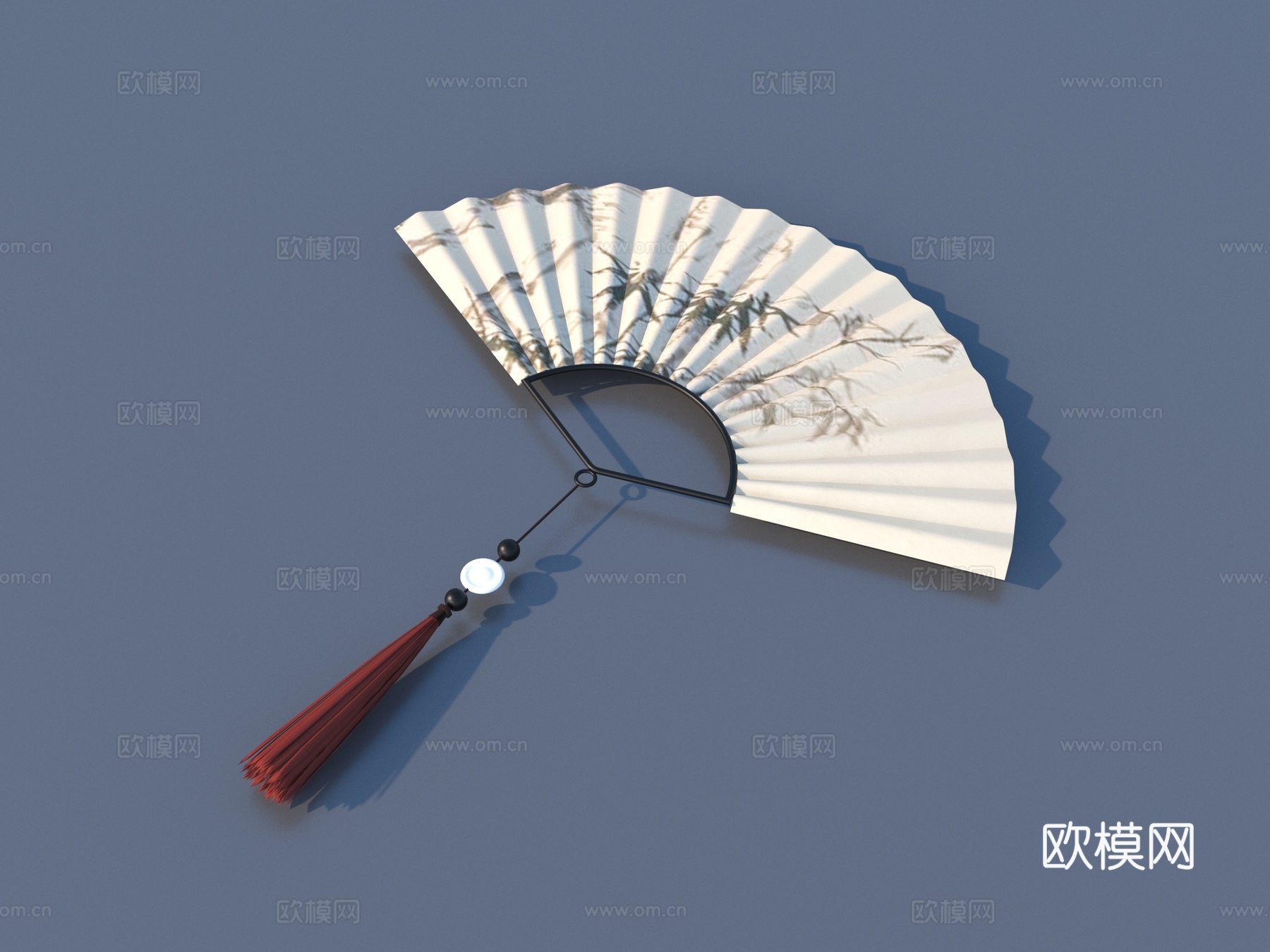 扇子 纸扇 折扇 中国扇子3d模型