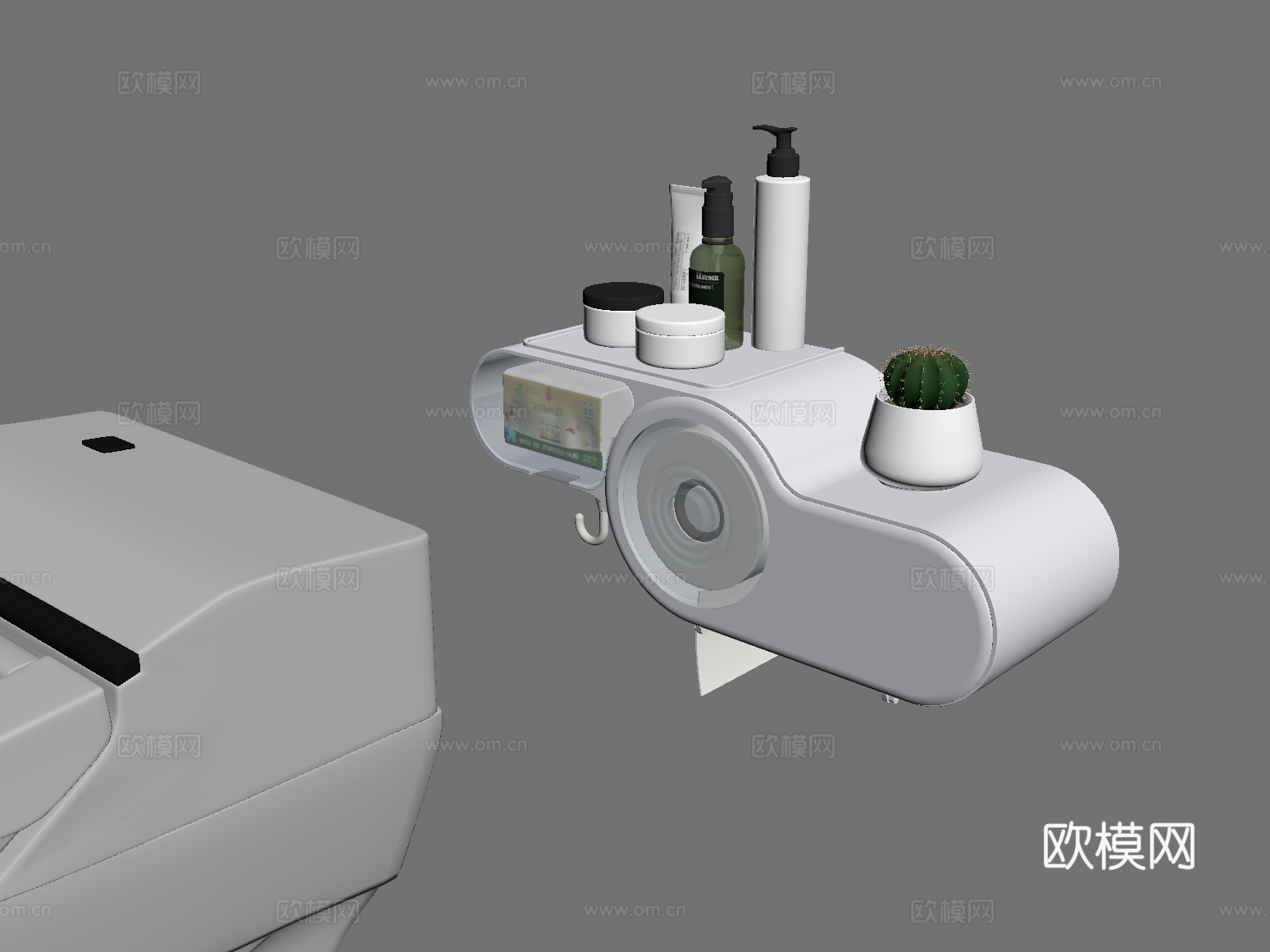 现代壁挂式纸巾盒 抽纸盒su模型