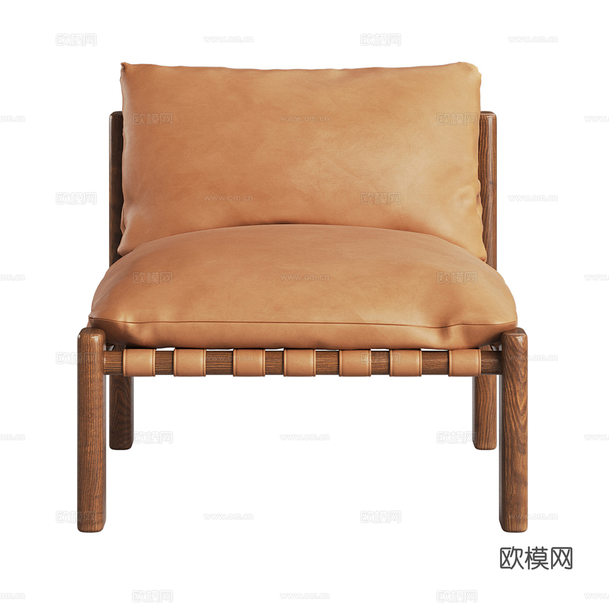 现代皮质休闲椅 单椅su模型下载（渲染图2）