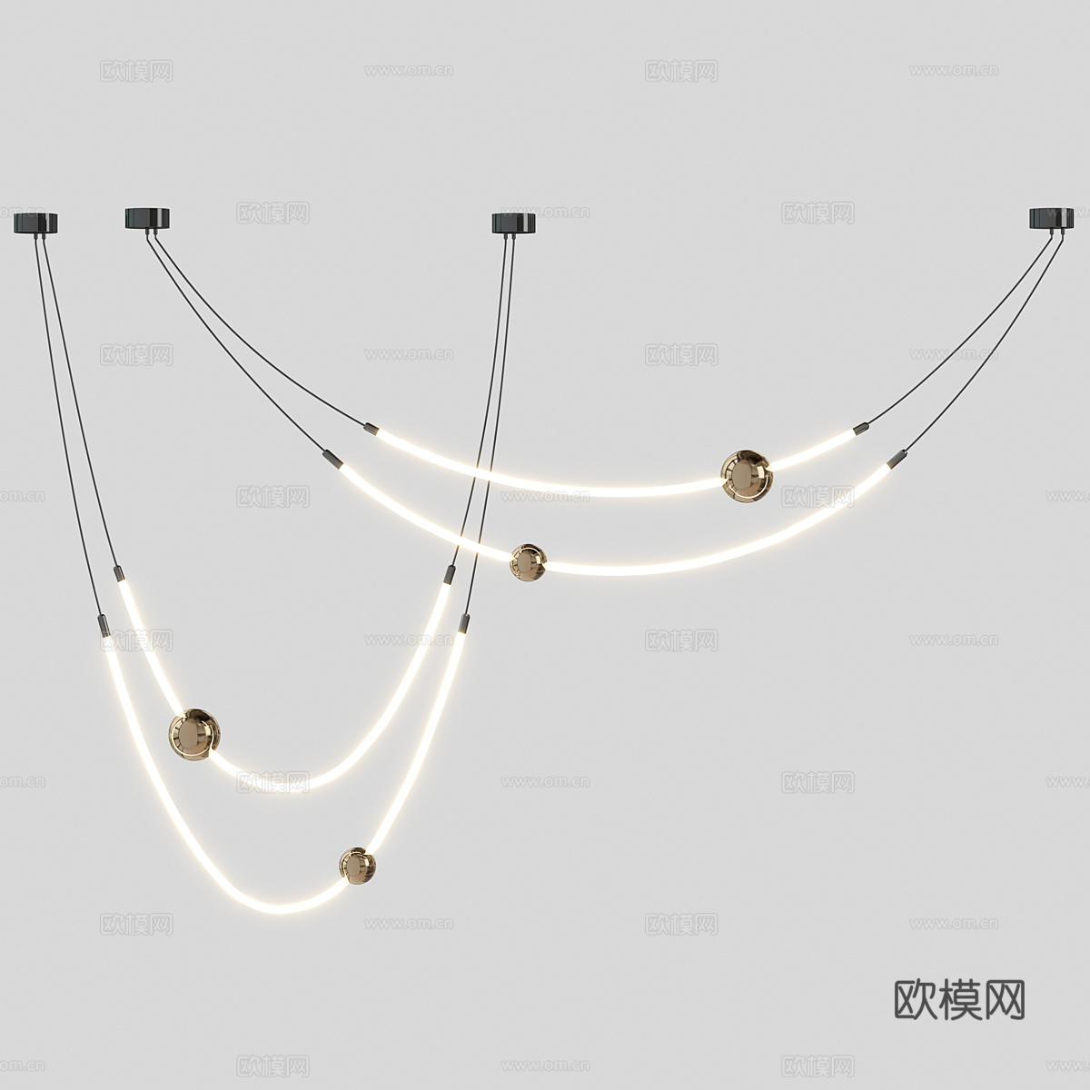 现代轻奢装饰吊灯3d模型