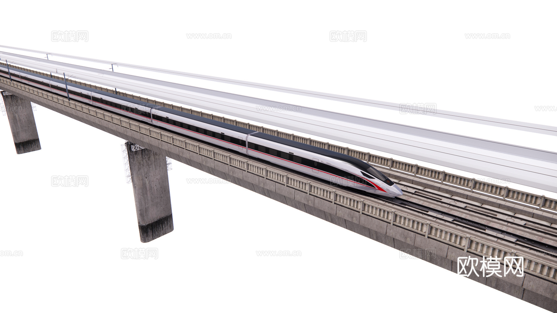 现代轨道列车_轨道交通_轨道列车_轨道_轨道高铁_高铁动车_su模型