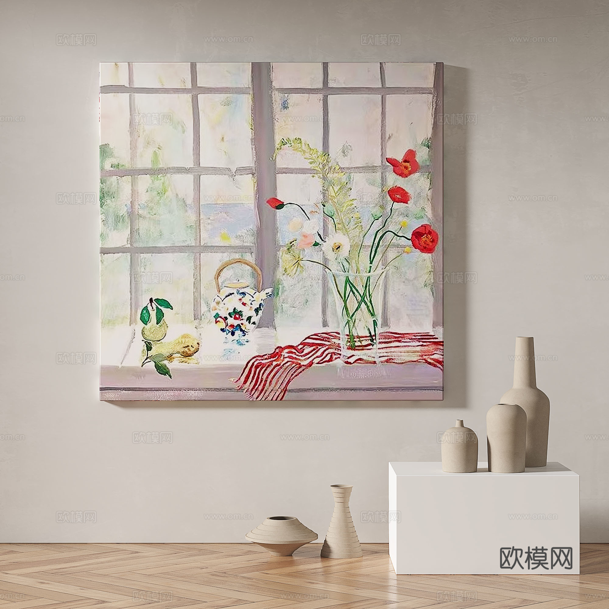 现代，简约，抽象，复古，油画，装饰画3d模型