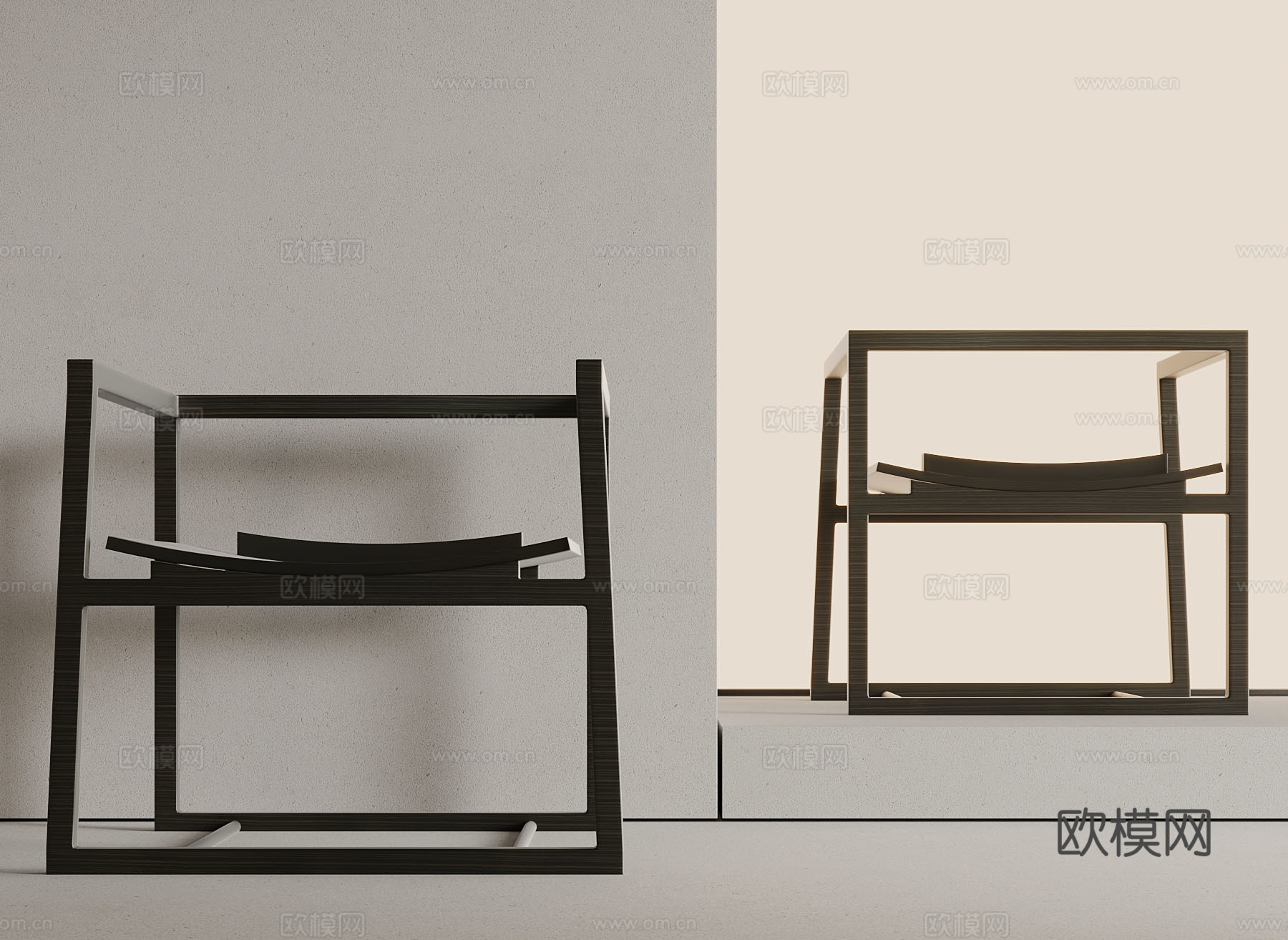 新中式餐桌椅 有扶手3d模型