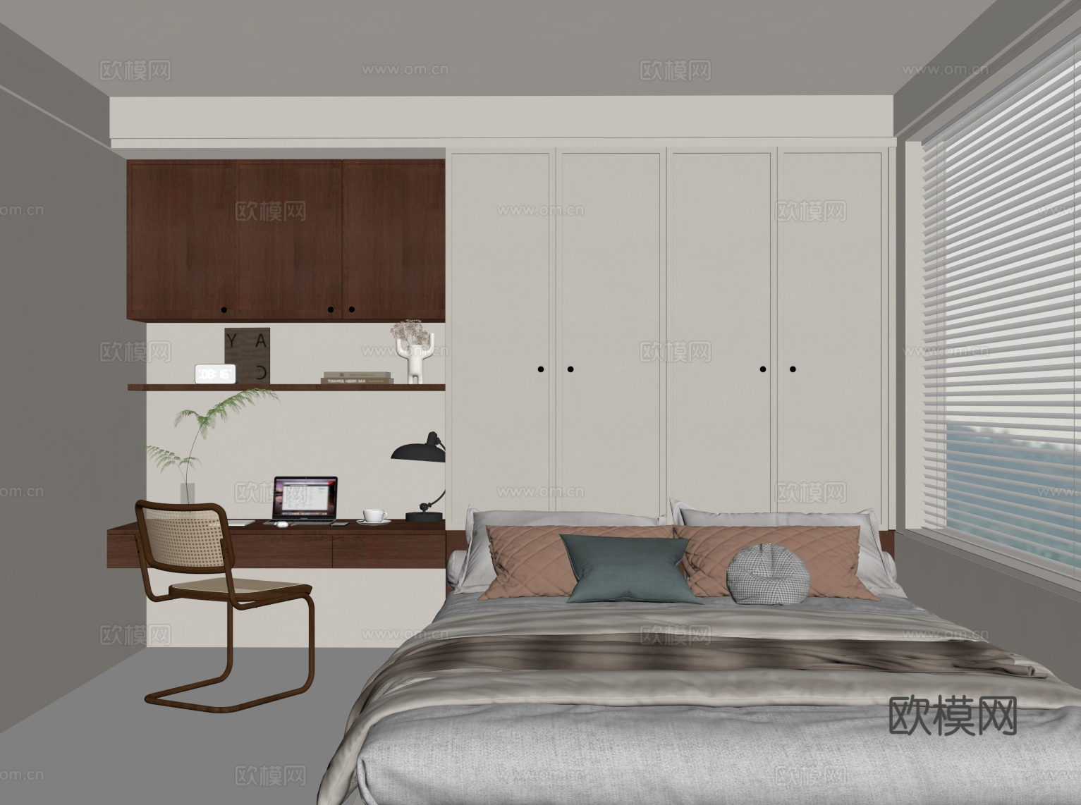 中古风卧室su模型