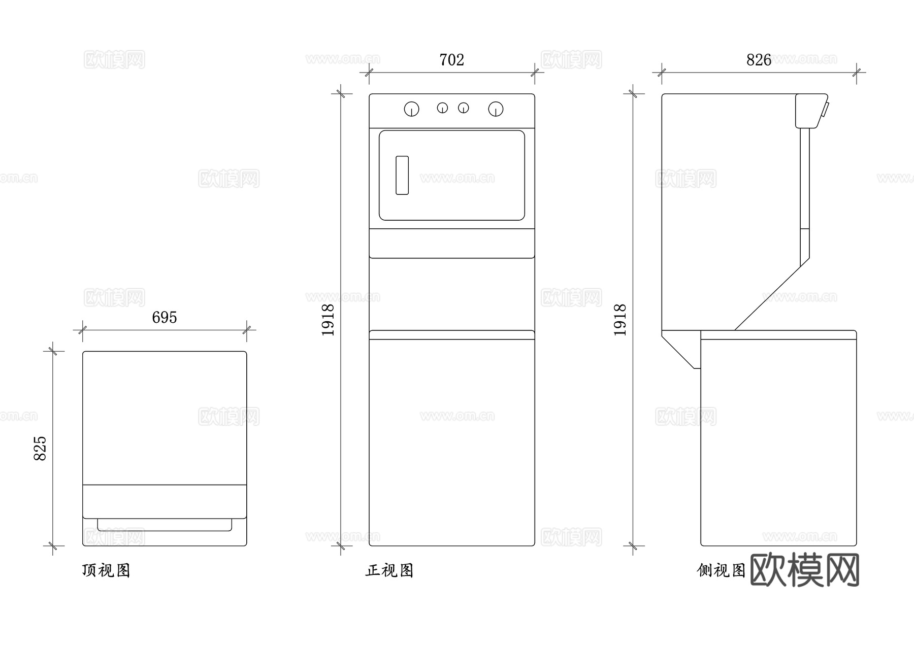 洗烘一体机 堆叠洗衣机 分层洗烘机 双层洗衣设备 家用洗烘机cad施工图下载