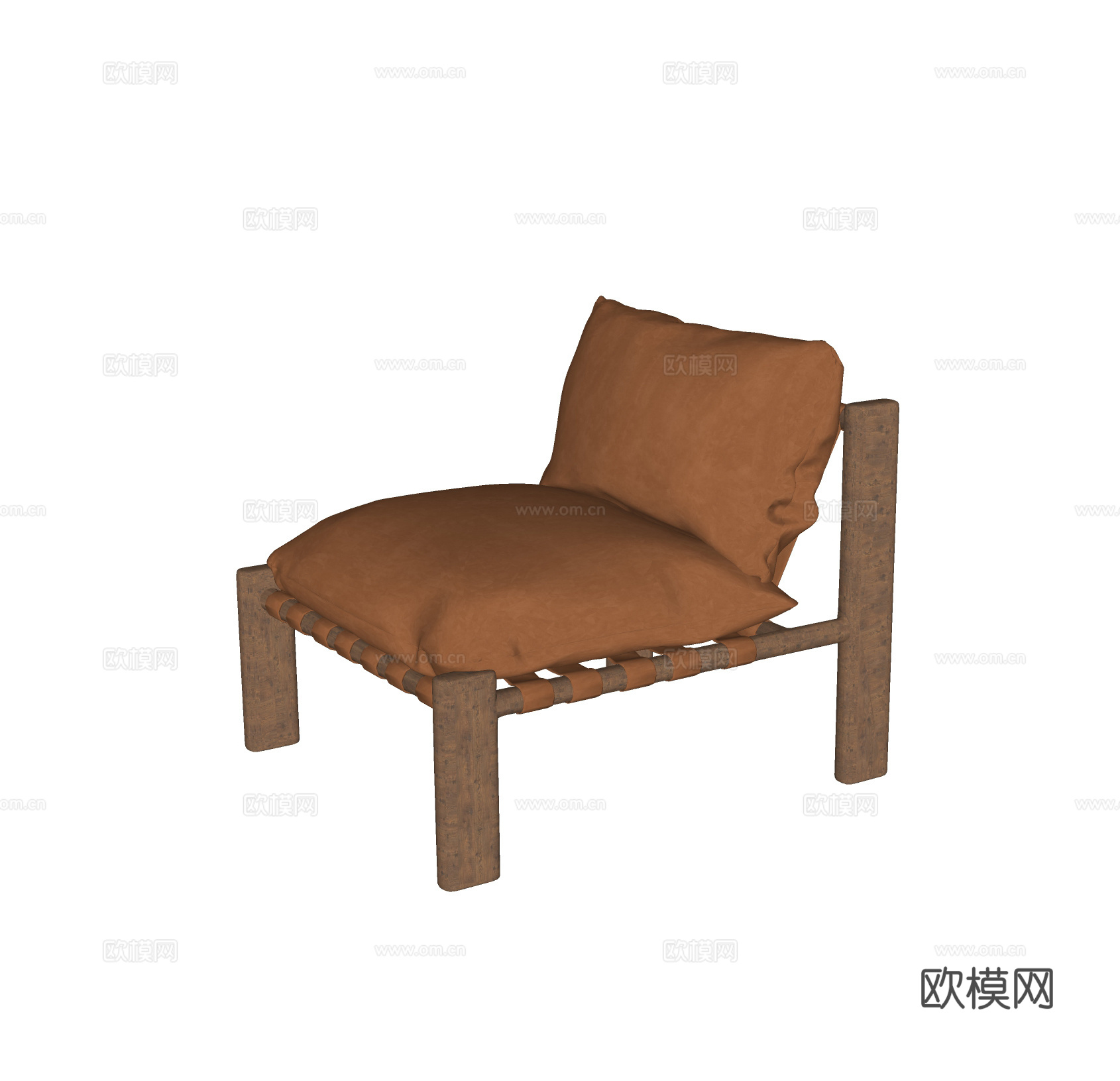 现代皮质休闲椅 单椅su模型下载（渲染图6）