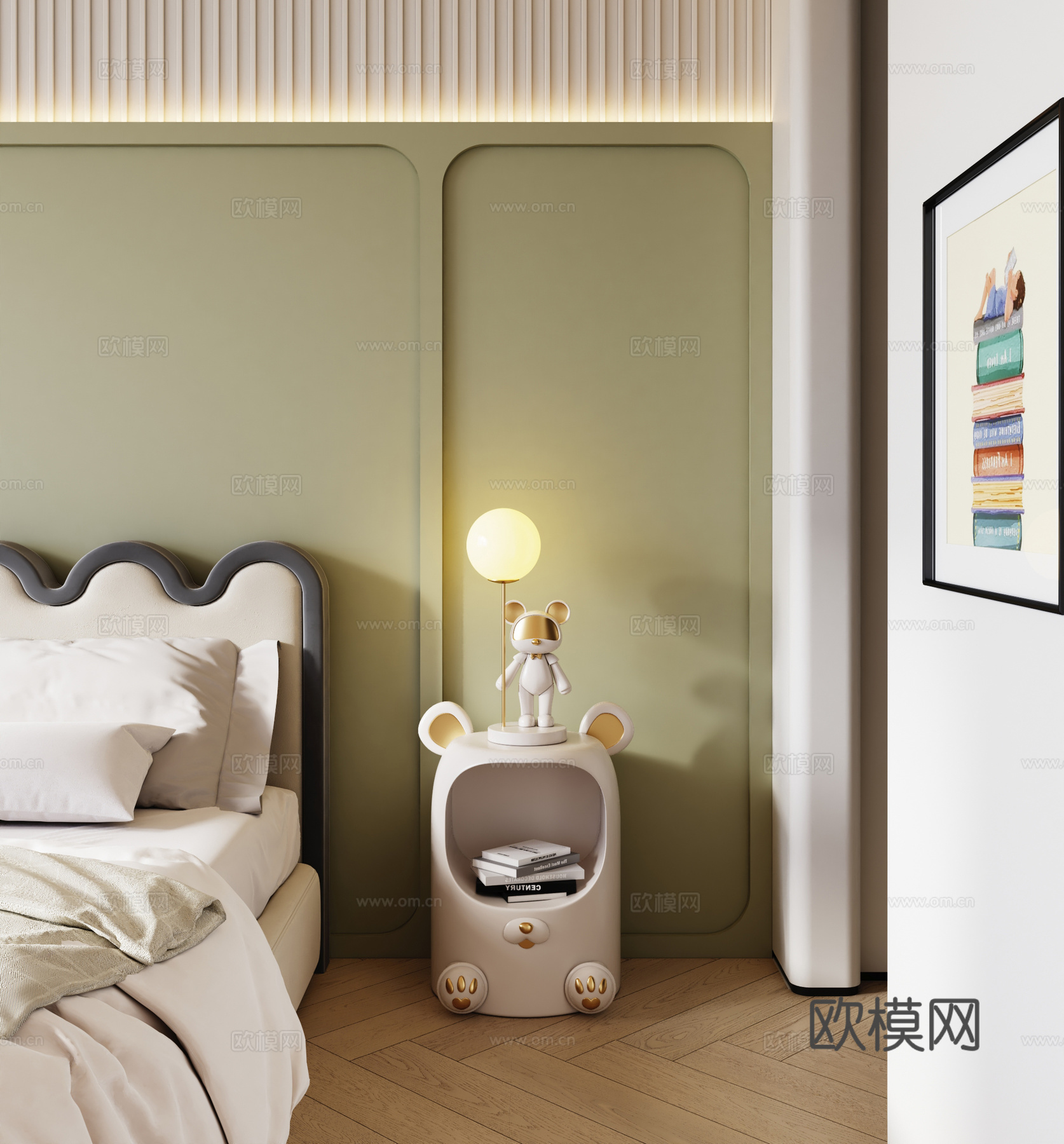 现代儿童房床头柜3d模型