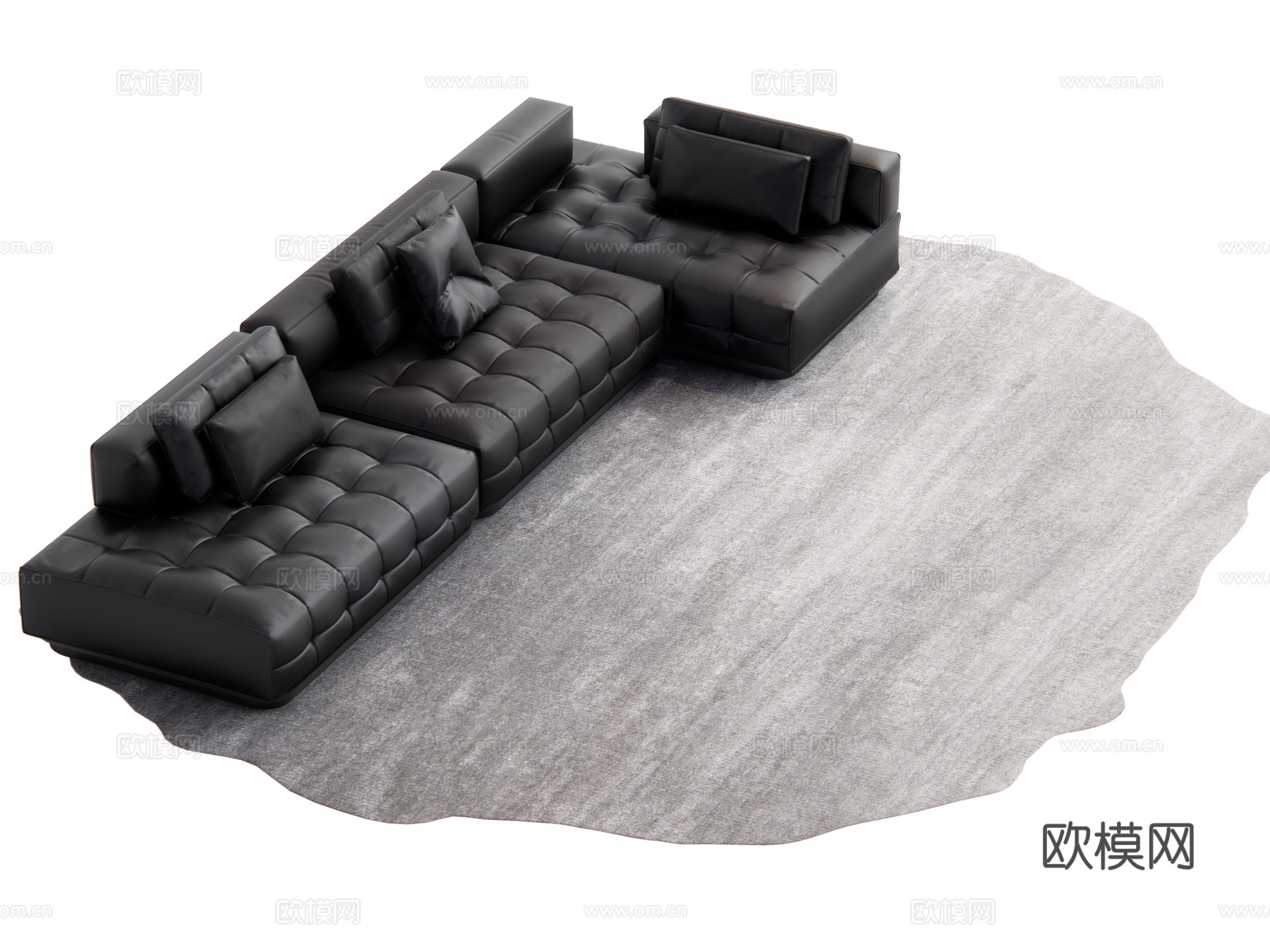 现代多人沙发su模型