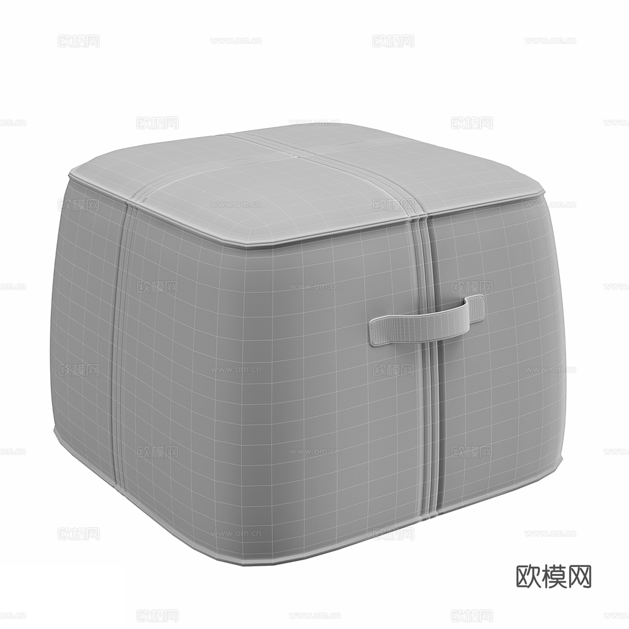 现代皮质沙发凳 矮凳3d模型