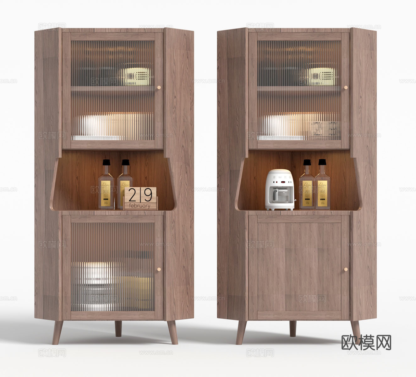 法式边柜角柜酒柜3d模型