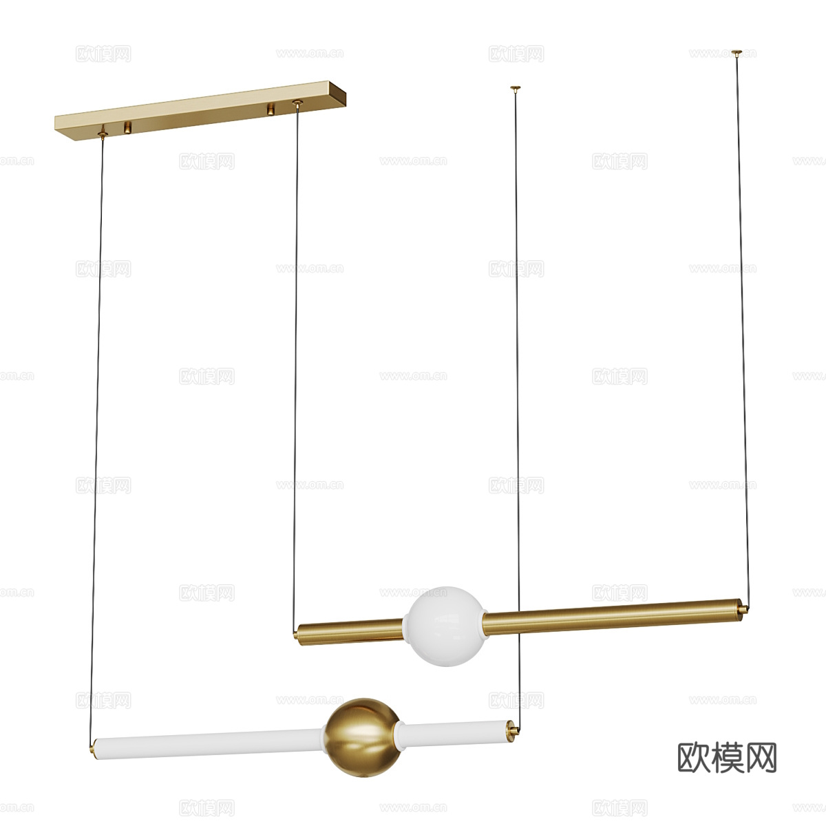 现代轻奢装饰吊灯3d模型