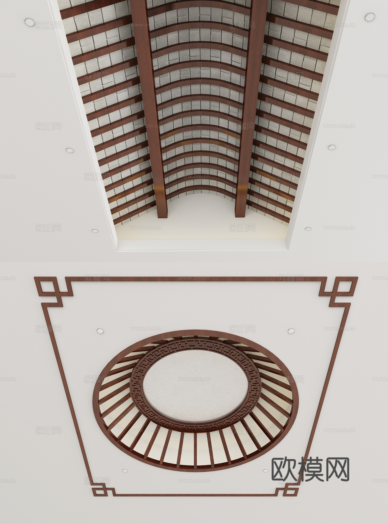 新中式天花吊顶3d模型