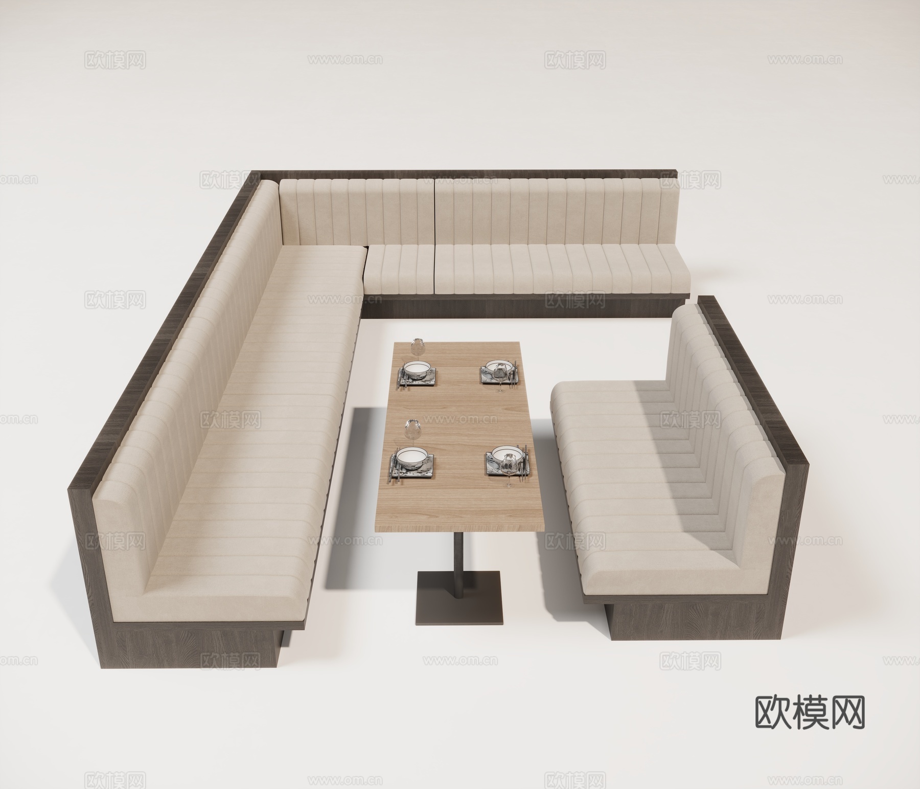 桌椅 卡座沙发3d模型