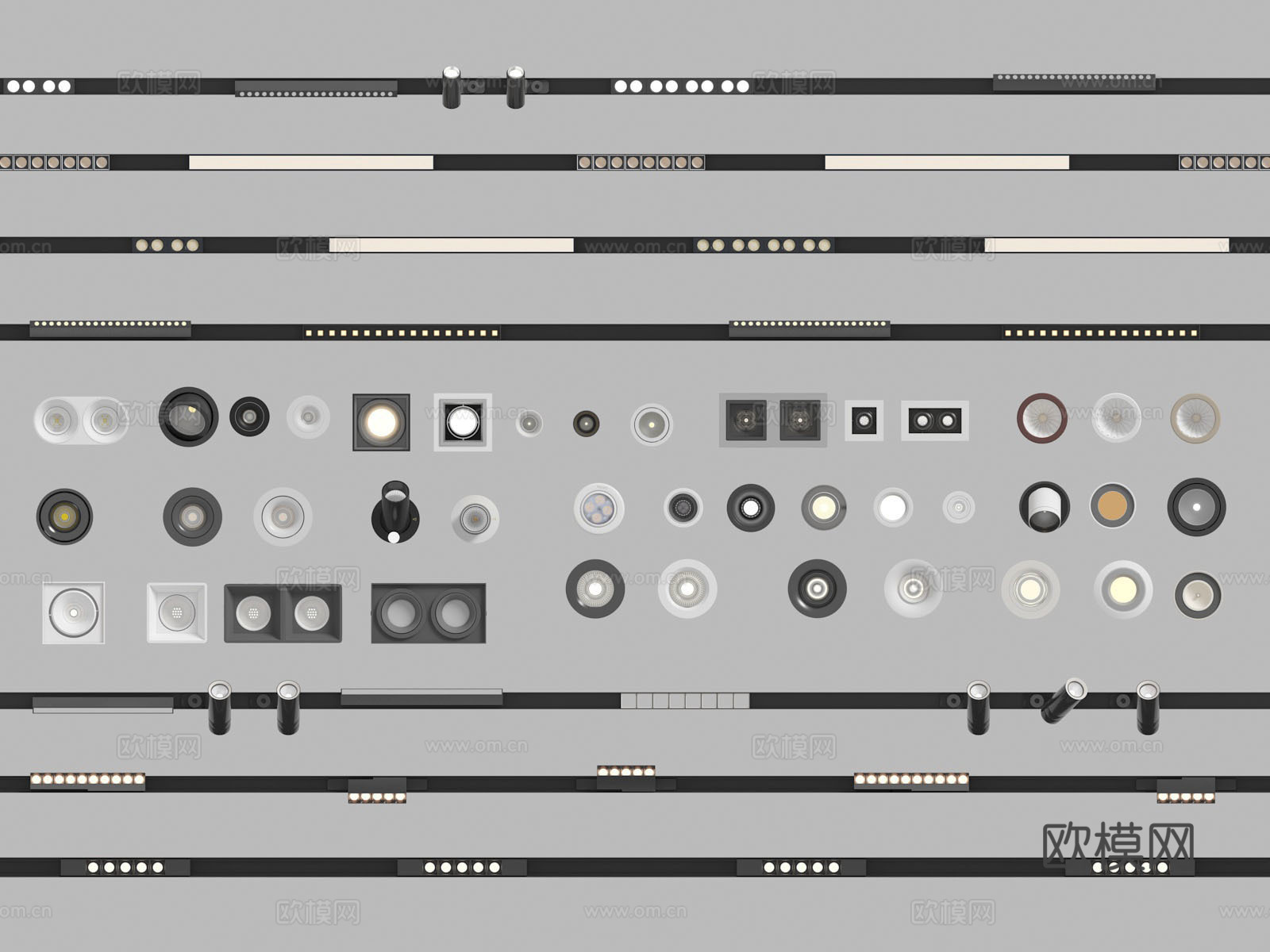 筒灯射灯轨道灯3d模型