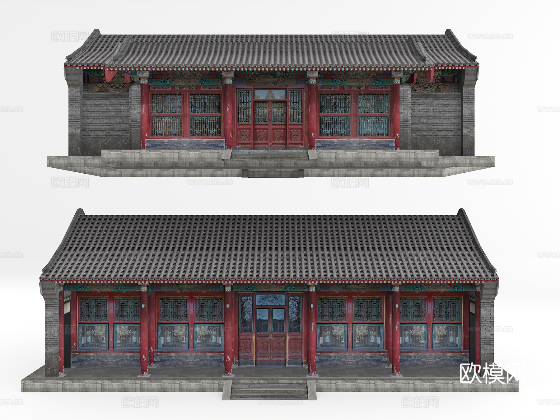 中式建筑 古宅 古建筑su模型下载（渲染图1）