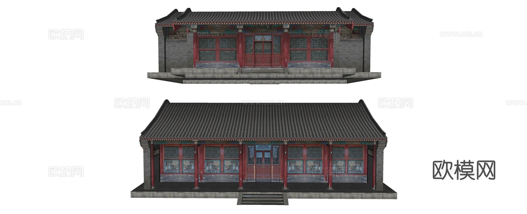 中式建筑 古宅 古建筑su模型下载（渲染图2）