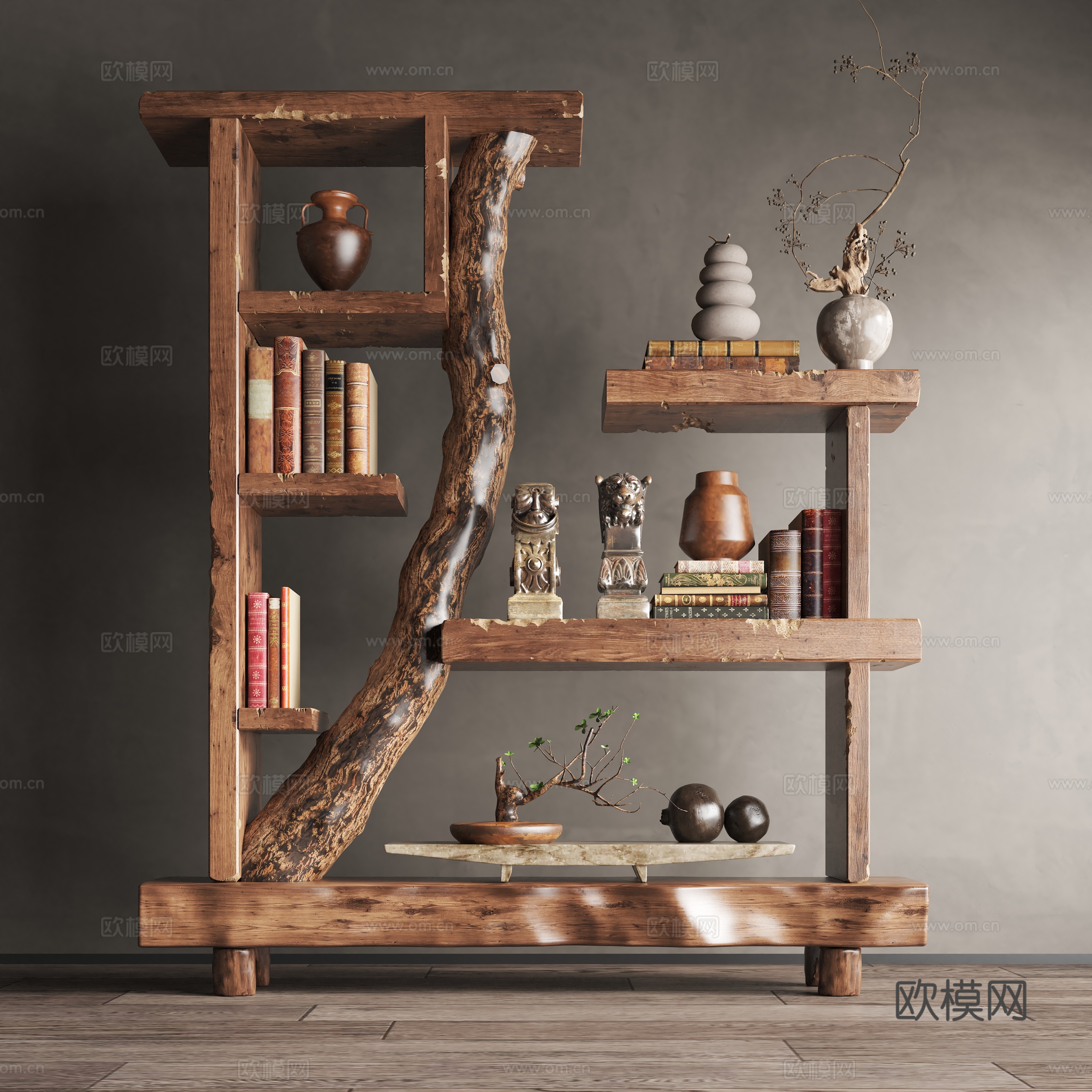 新中式装饰架3d模型