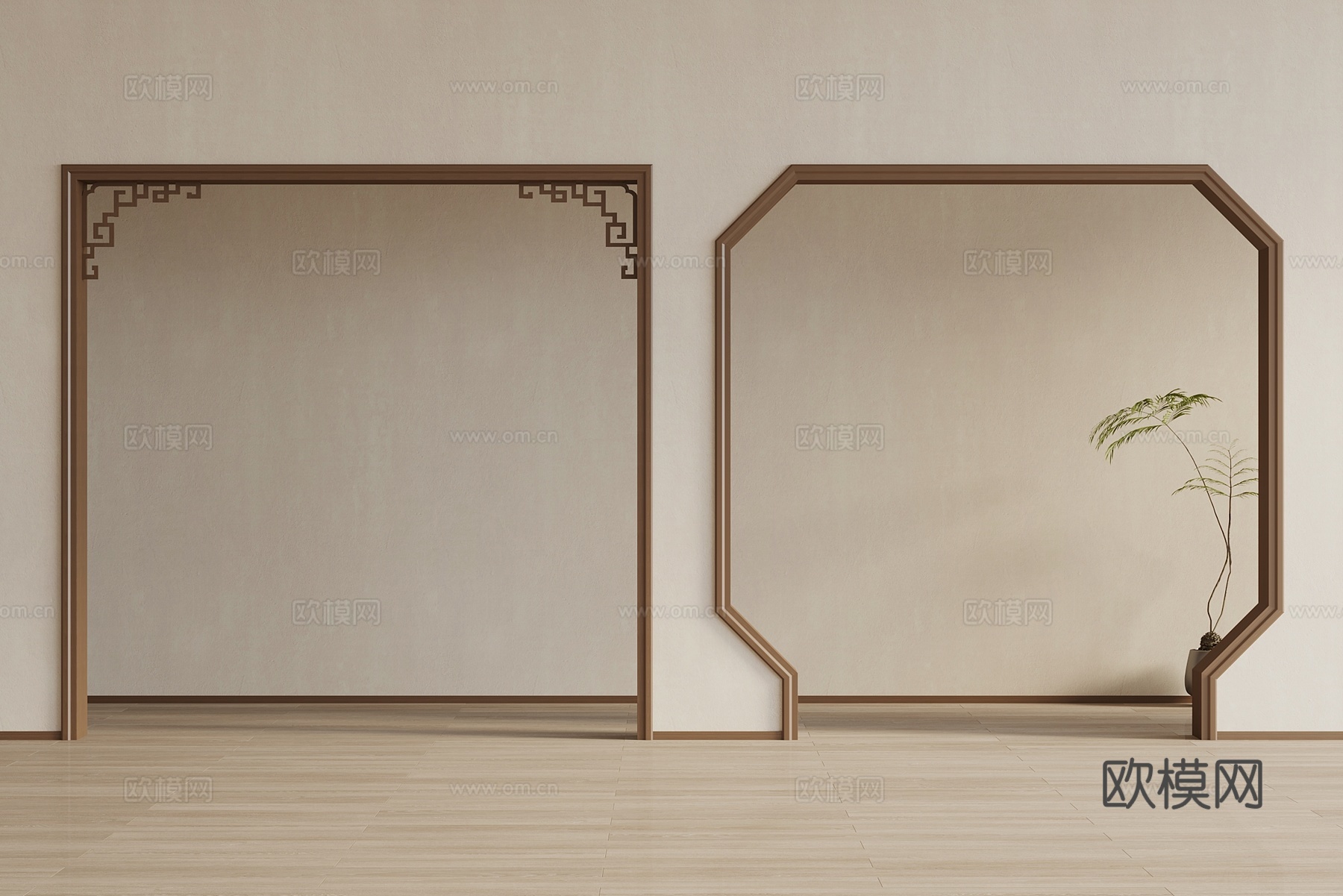 中式 新中式 中古风 门套 垭口 线条3d模型