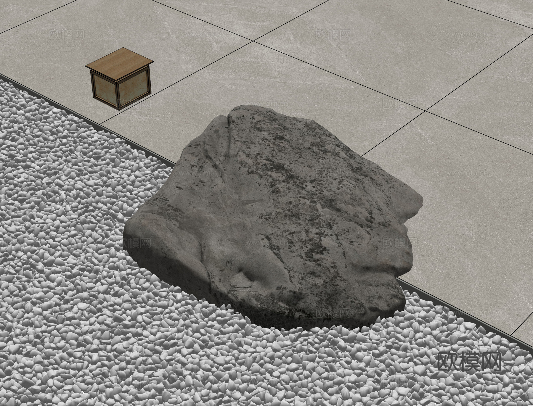 景观石块 石块 岩石 小石子su模型
