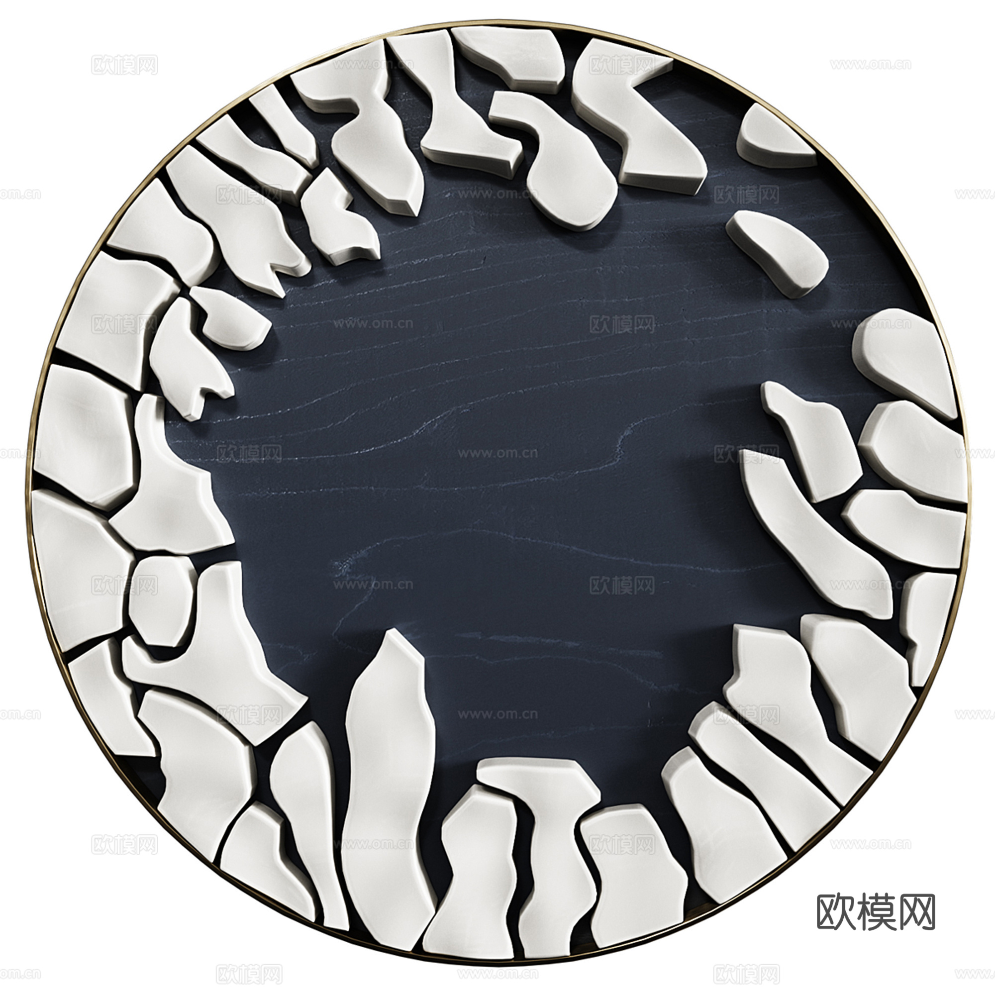 现代圆形墙饰挂画3d模型