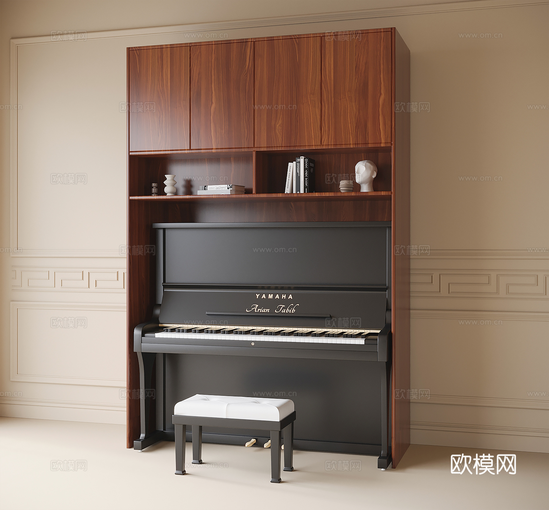 现代钢琴 钢琴柜su模型