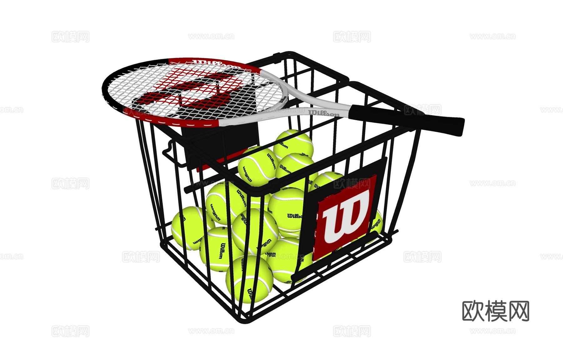 网球网球怕   铁篮子 运动器材  网球su模型