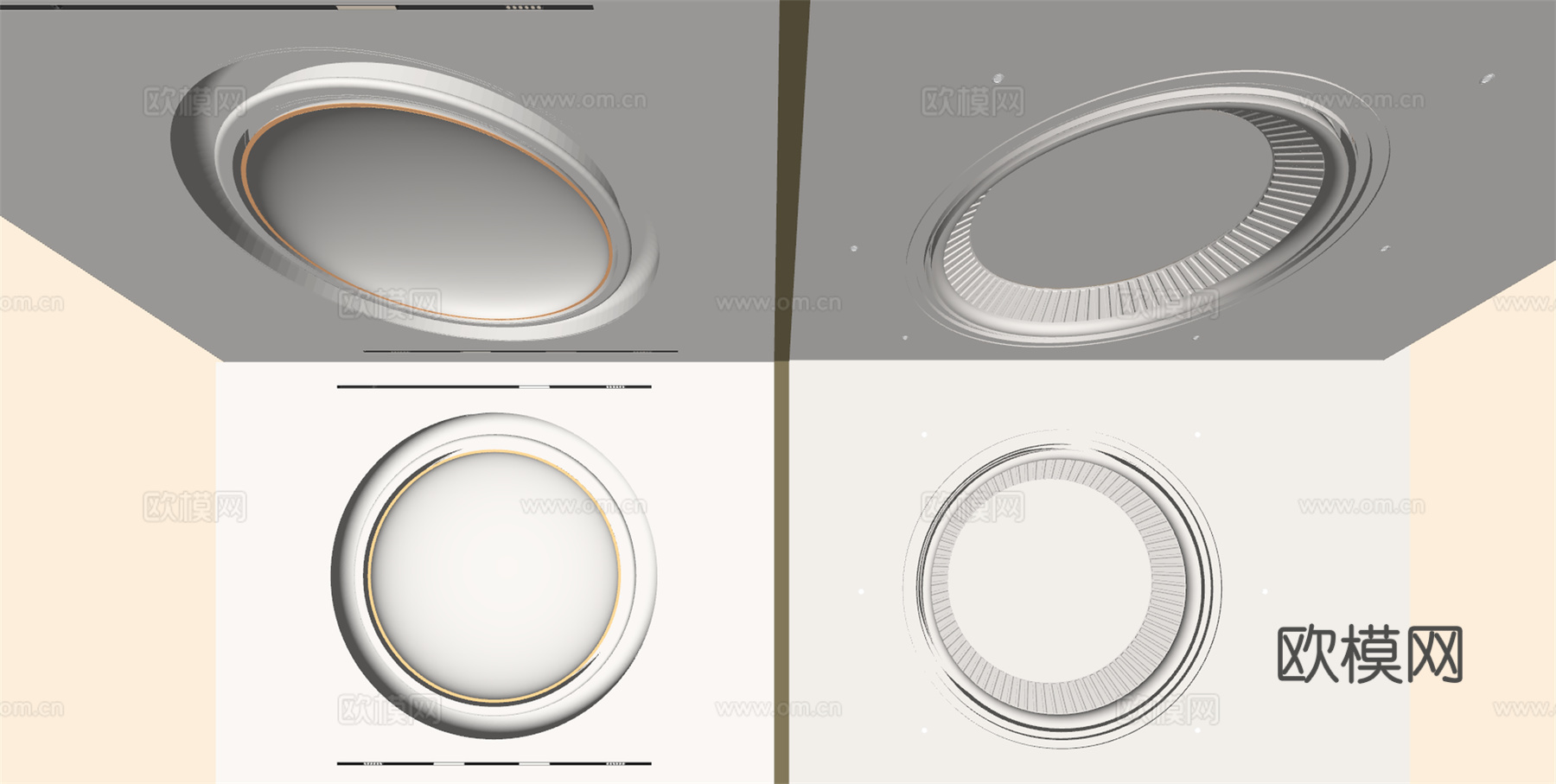 现代圆形吊顶su模型
